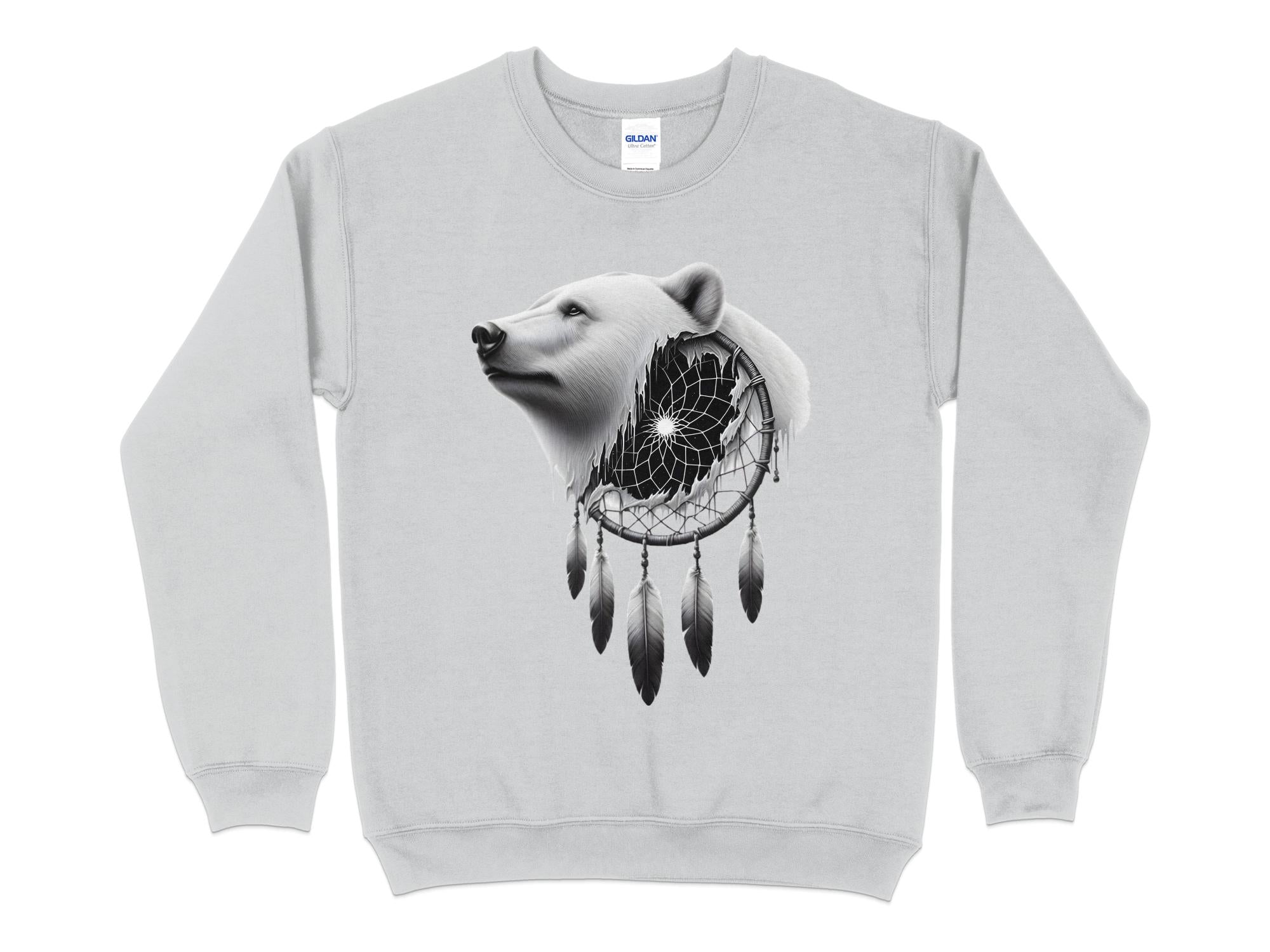 Dreamcatcher Bear - Coloured Gildan Sweatshirt Realistic Native American Talisman Unisex Mythology Tee Graphic Design