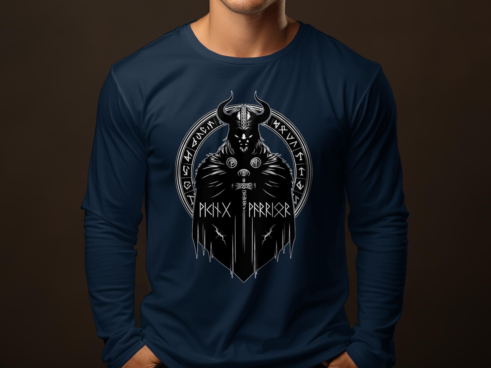 Viking Seer - Coloured Gildan Long Sleeve Shirt  Norse Talisman Men Women Unisex Valhalla Tee