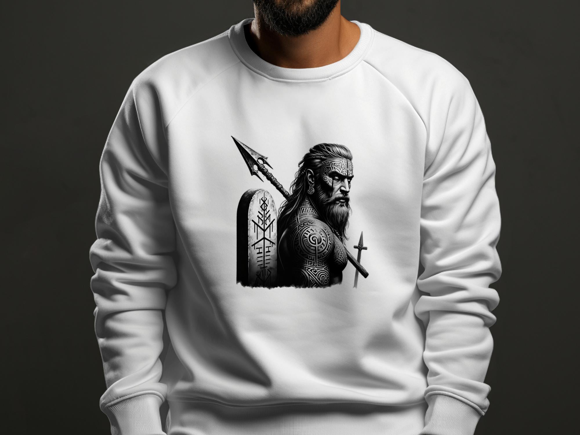 Viking Heroism - Coloured Gildan Sweatshirt Realistic Norse Talisman Men Women Unisex Valhalla Tee Graphic Design