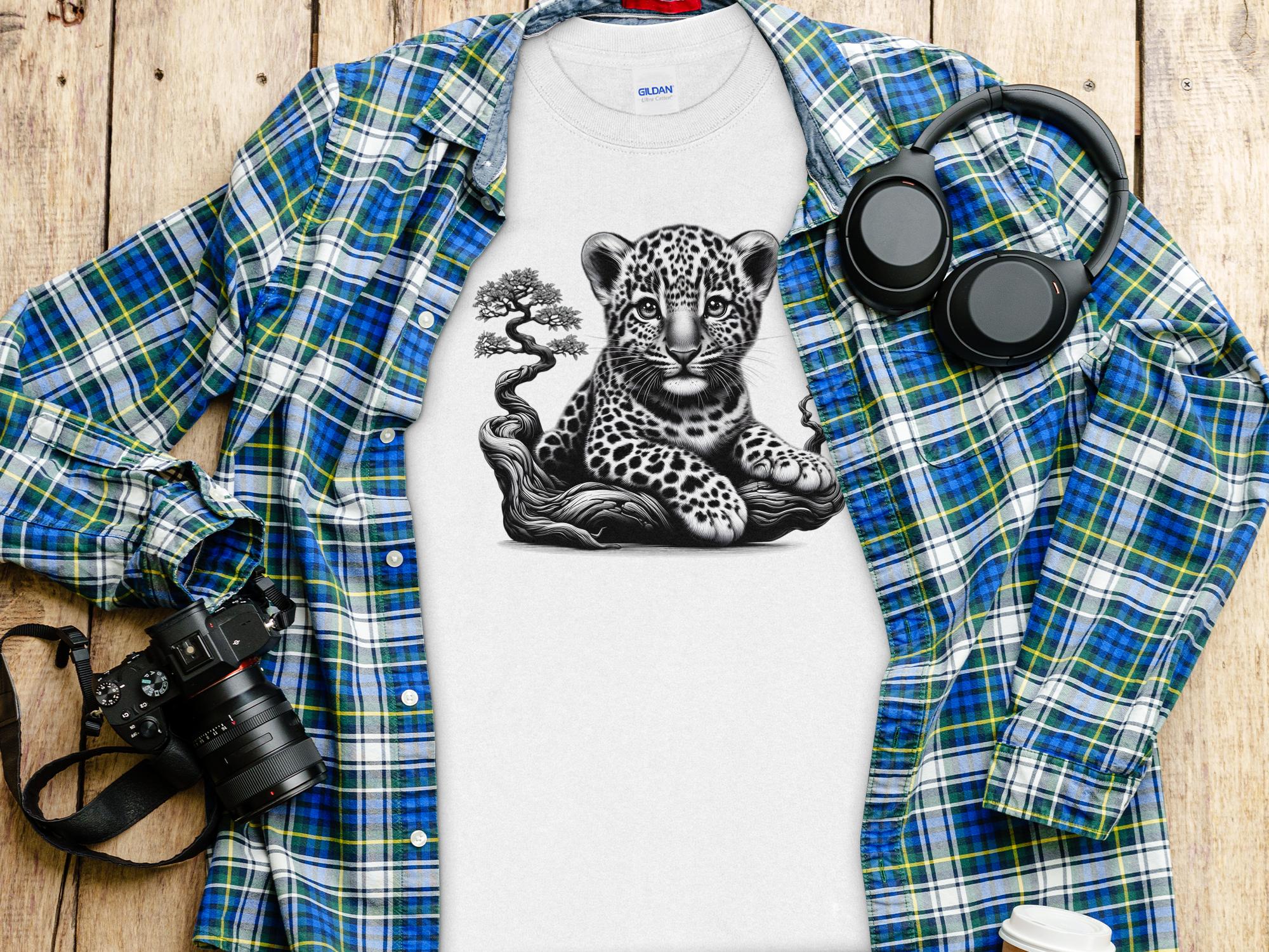 Leopard Bonsai - Coloured Gildan Long Sleeve Realistic Animal Talisman Unisex Cute Tee Graphic Design