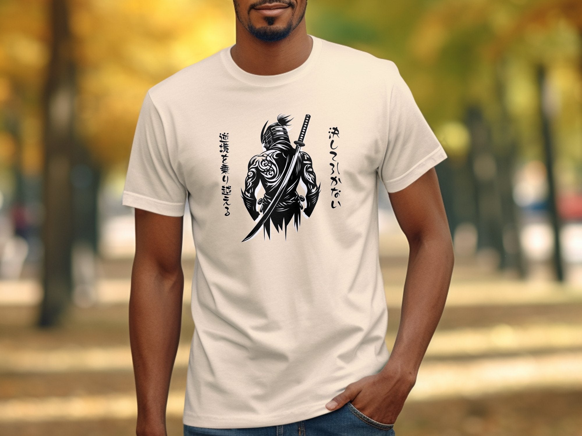 Samurai Ninja - Coloured Gildan T-Shirt Japanese Talisman Unisex Cultural Symbolic Graphic Design