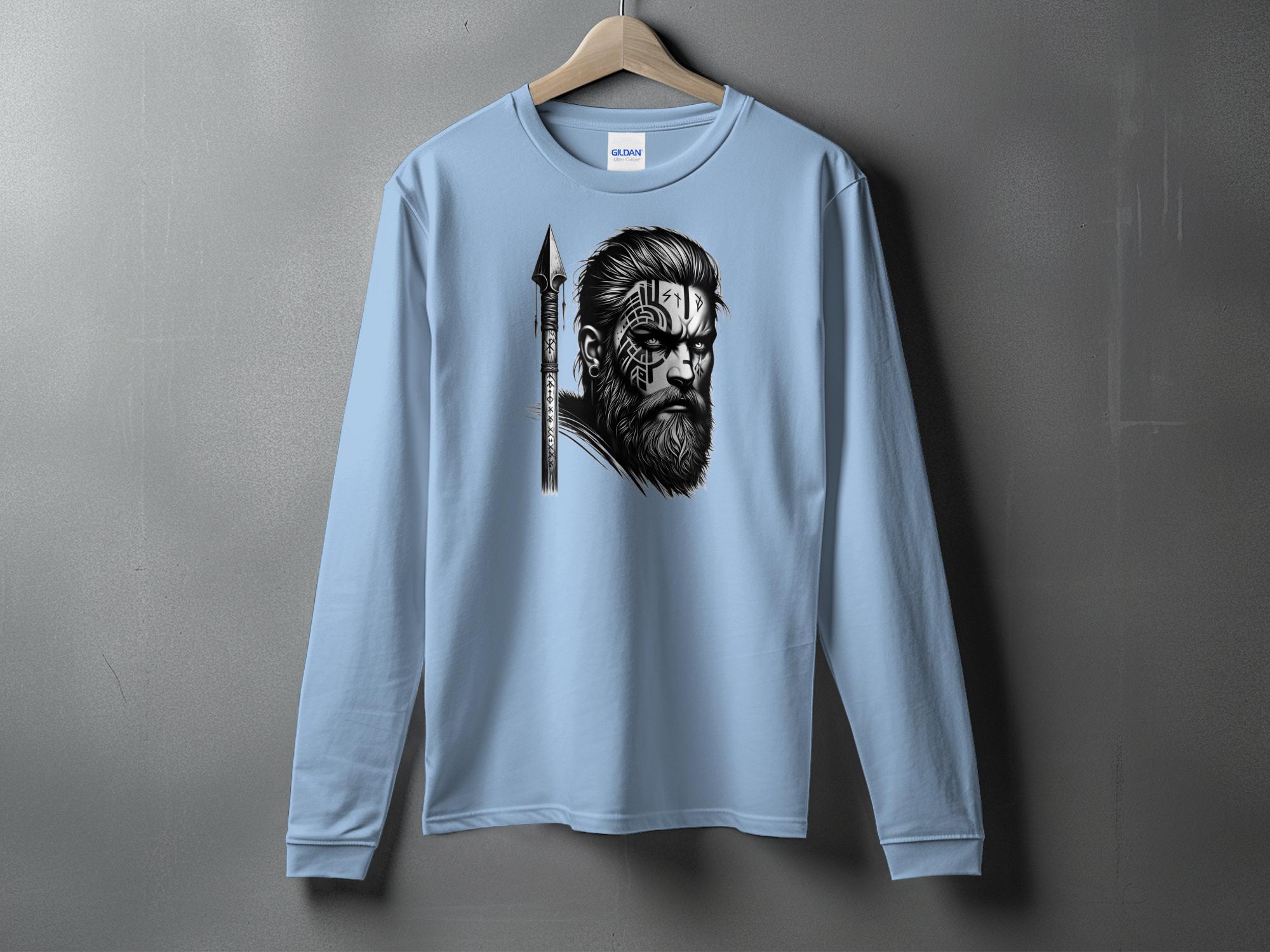 Viking Protector - Coloured Gildan Long Sleeve Realistic Norse Talisman Men Women Unisex Valhalla Tee Graphic Design