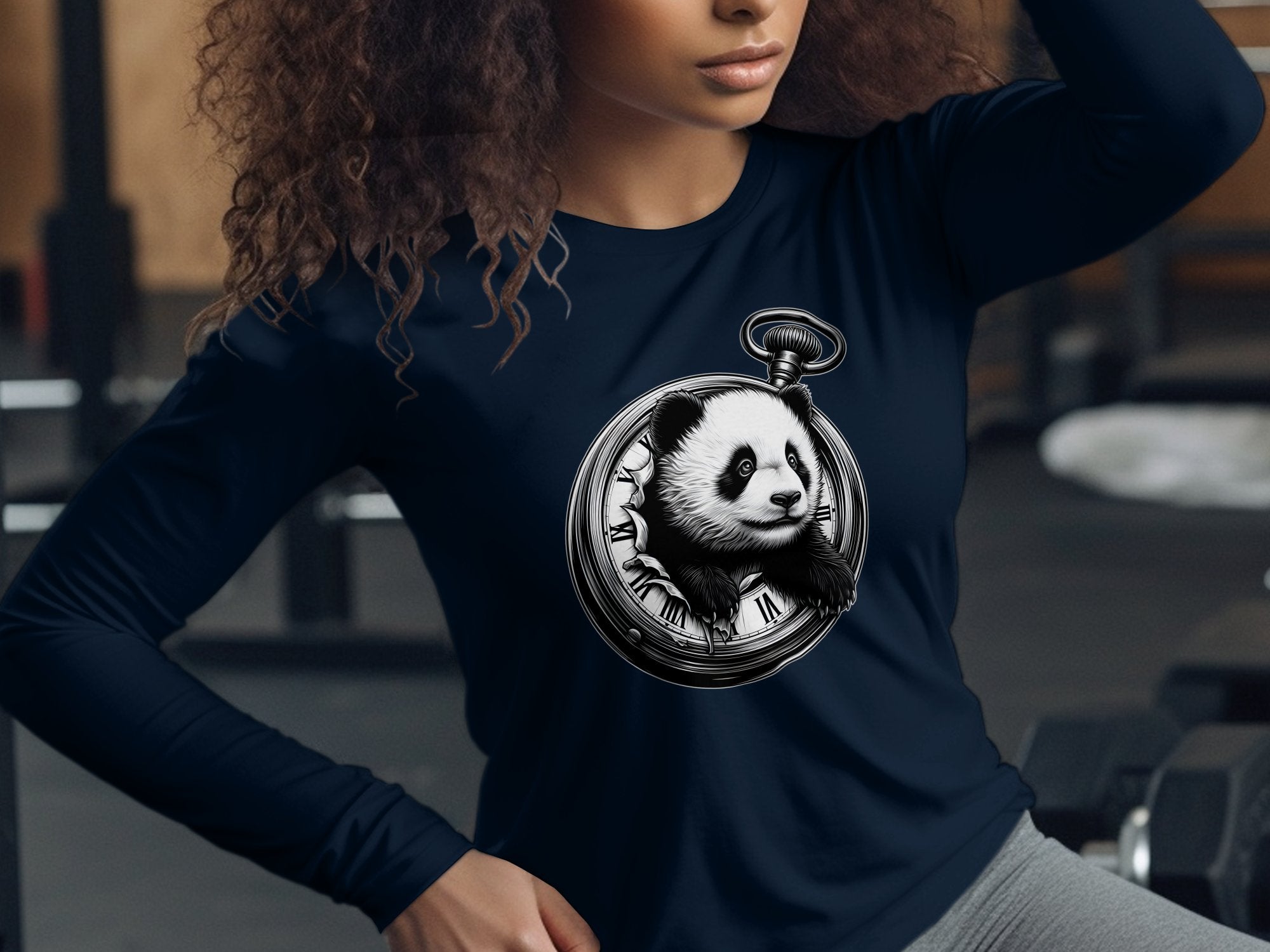 Panda - Coloured Gildan Long Sleeve Realistic Animal Talisman Unisex Cute Tee Graphic Design