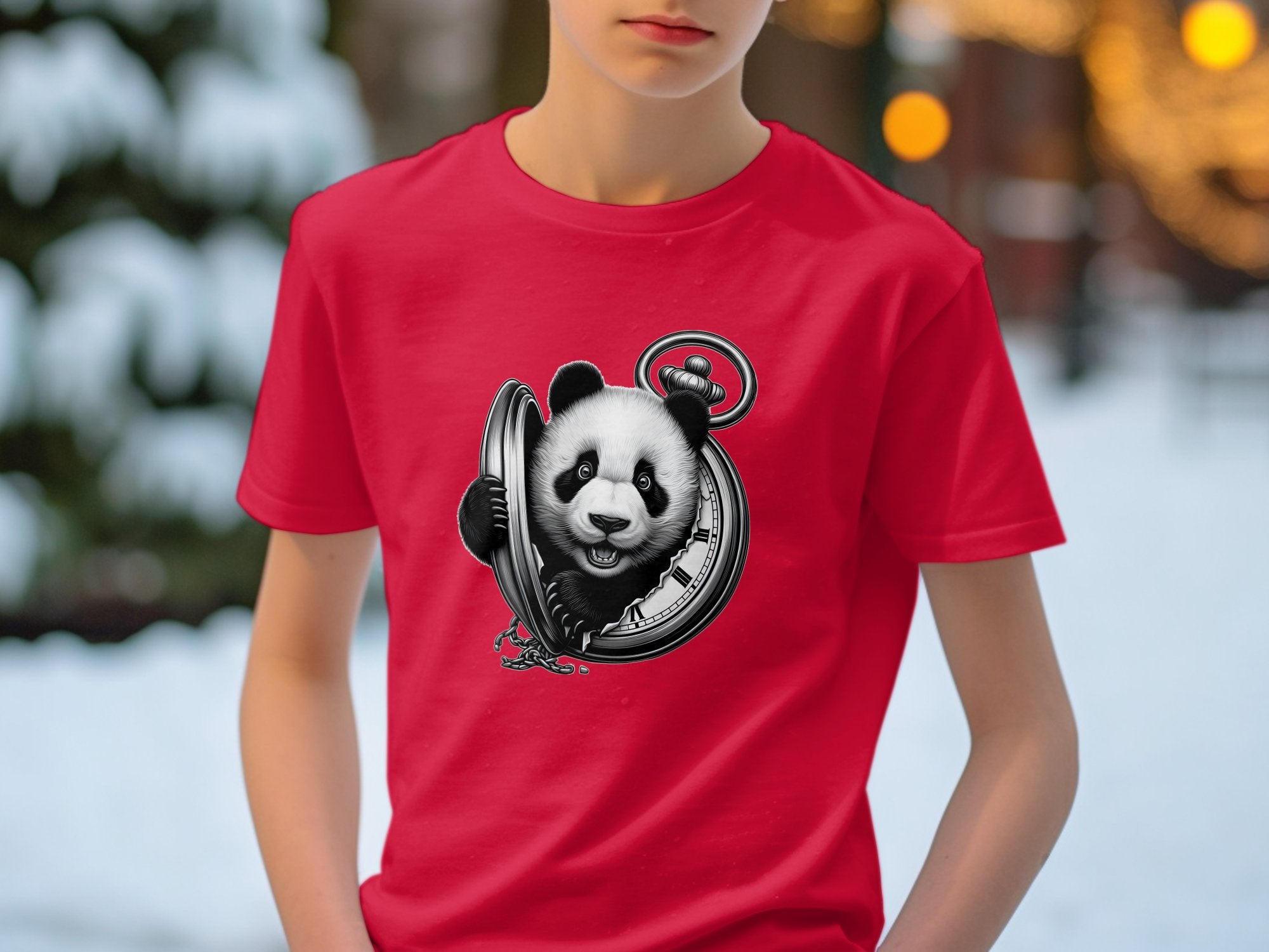 Panda - Coloured Kids T-Shirt Realistic Animal Talisman Unisex Cute Tee Graphic Design