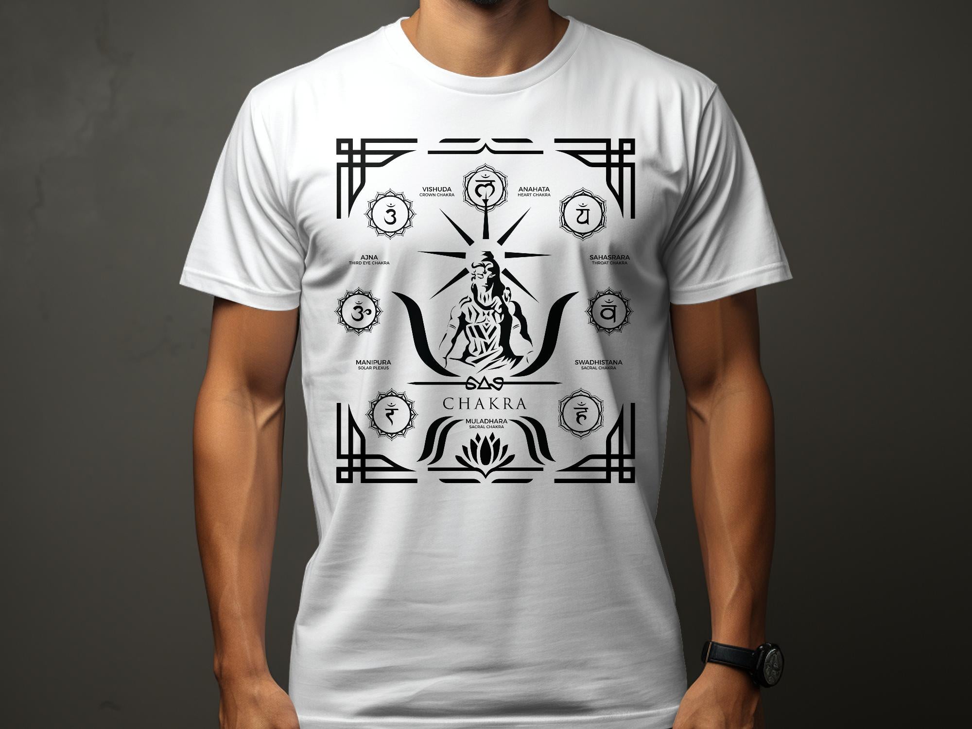 Chakra - White Gildan T Shirt Inspirational Talisman Men Women Unisex Tee Graphic Design