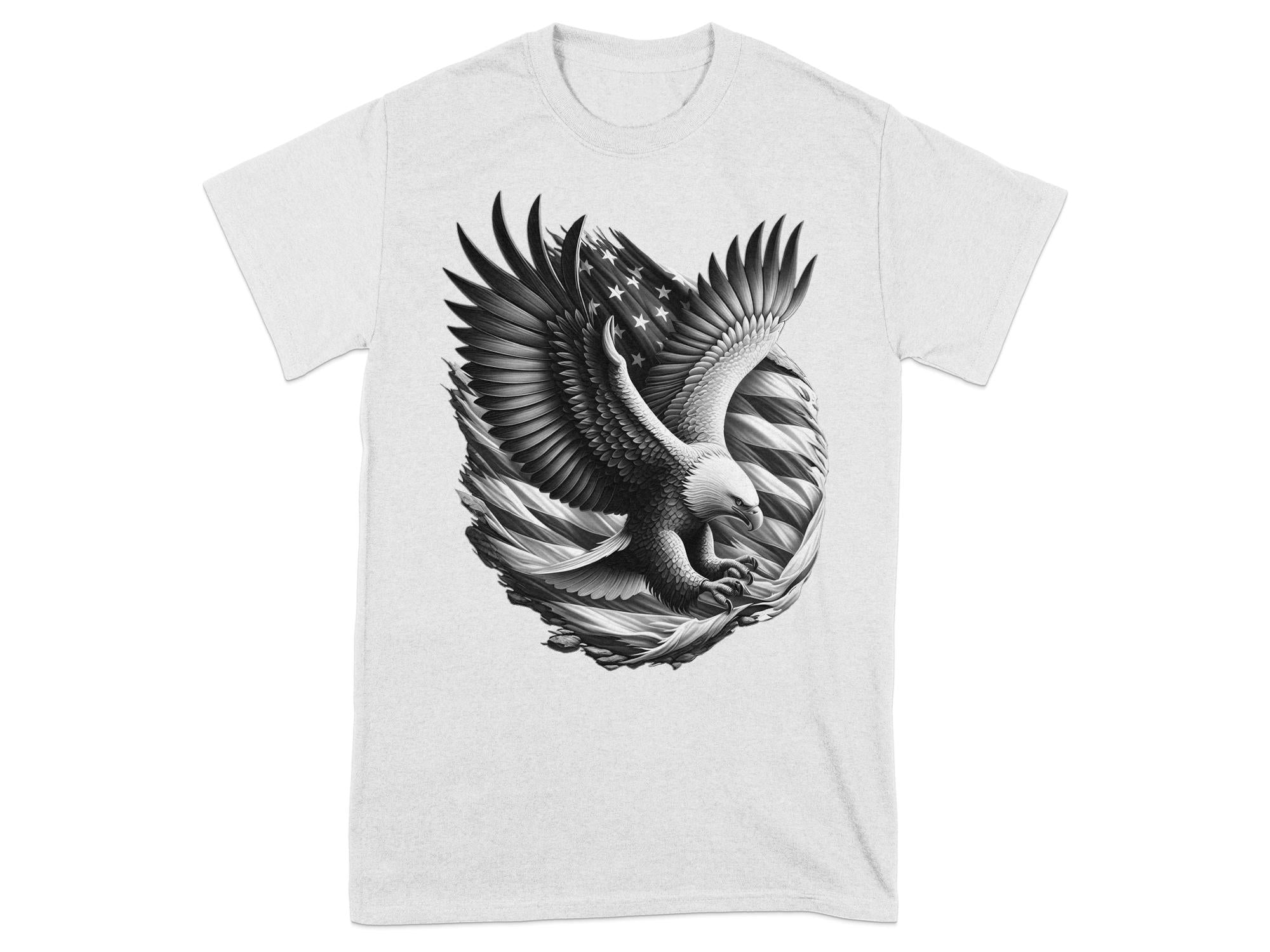 Eagle Patriot - Coloured Gildan T-Shirt Realistic Animal Talisman Unisex Tee Graphic Design