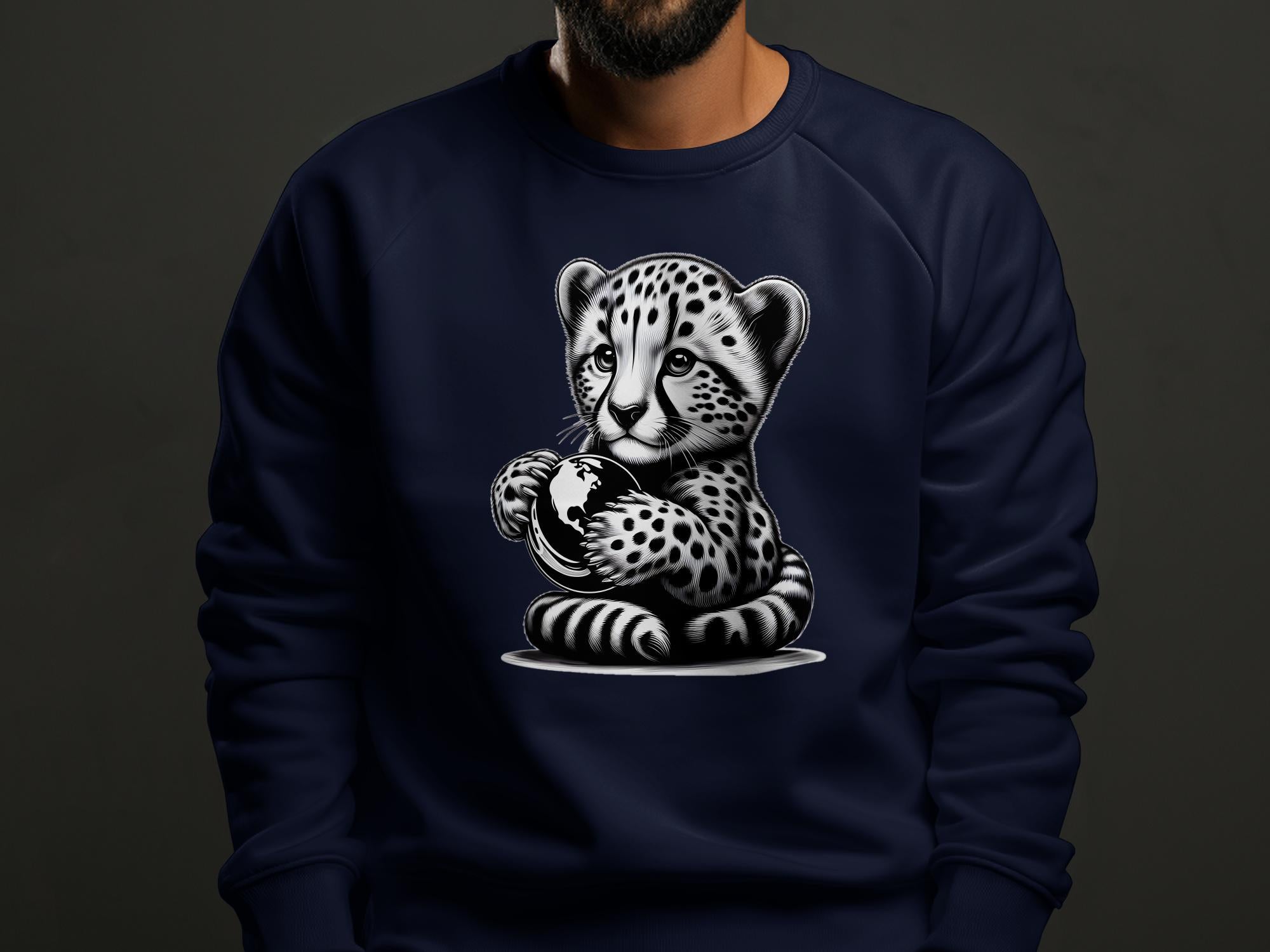 Cheetah World - Coloured Gildan Sweatshirt Realistic Animal Talisman Unisex Cute Tee Graphic Design