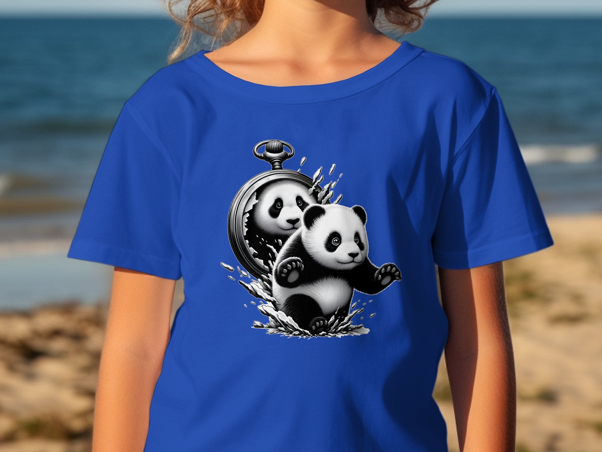 Panda - Coloured Kids T-Shirt Realistic Animal Talisman Unisex Cute Tee Graphic Design