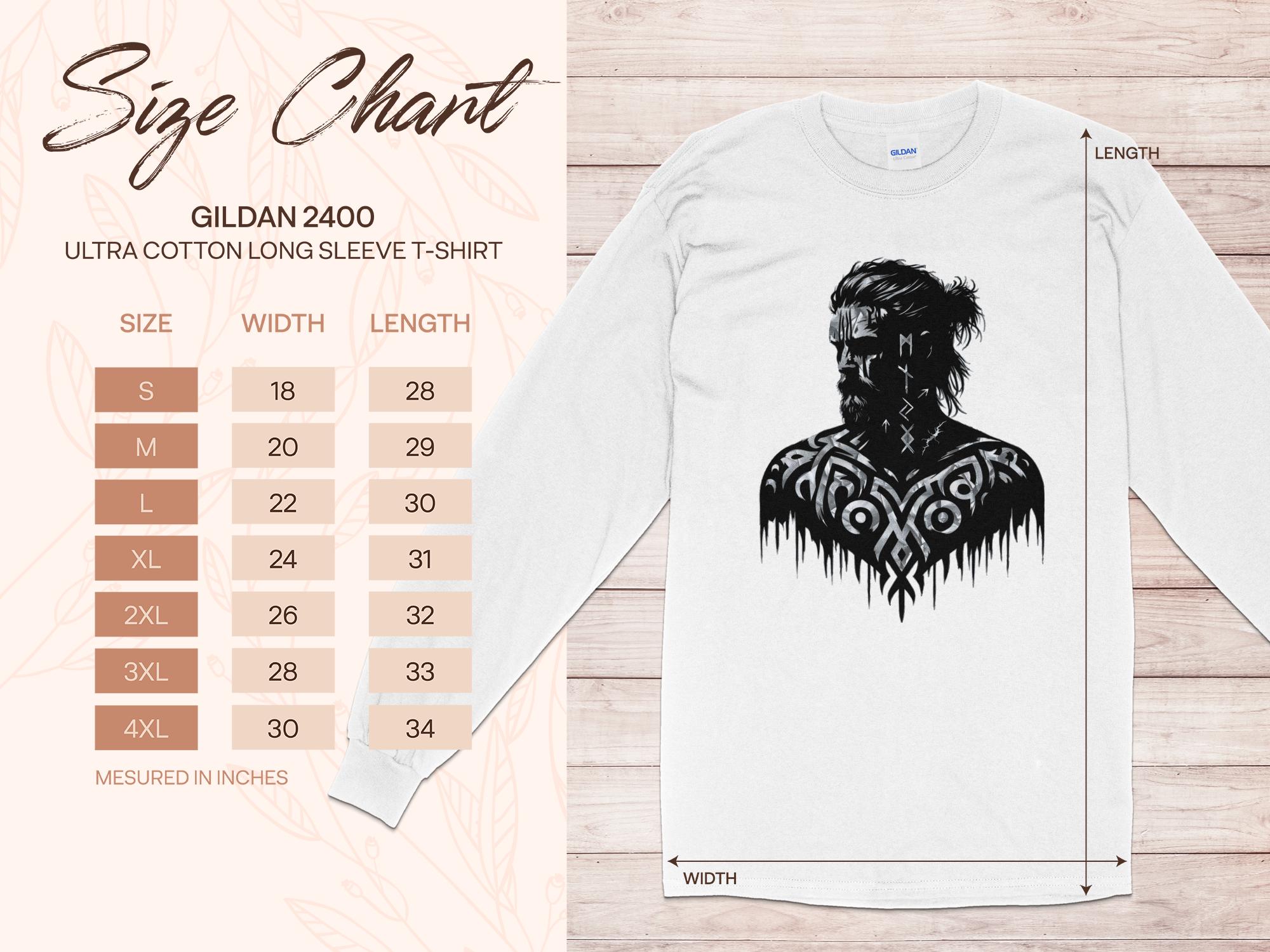 Viking Reflection - Coloured Gildan Long Sleeve  Norse Talisman Men Women Unisex Valhalla Tee