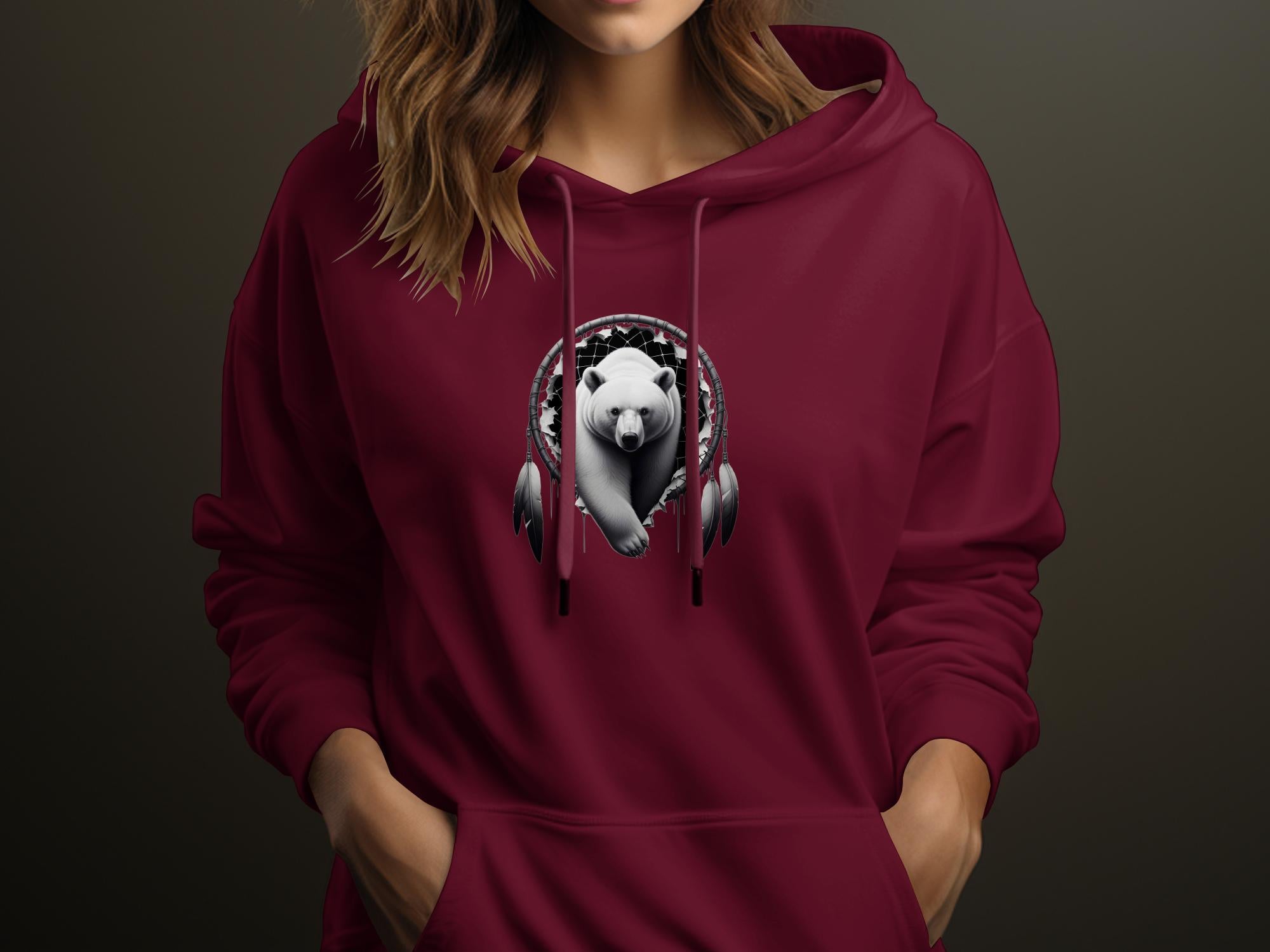 Dreamcatcher Bear - Coloured Gildan Hoodie Realistic Native American Talisman Unisex Mythology Tee Graphic Design