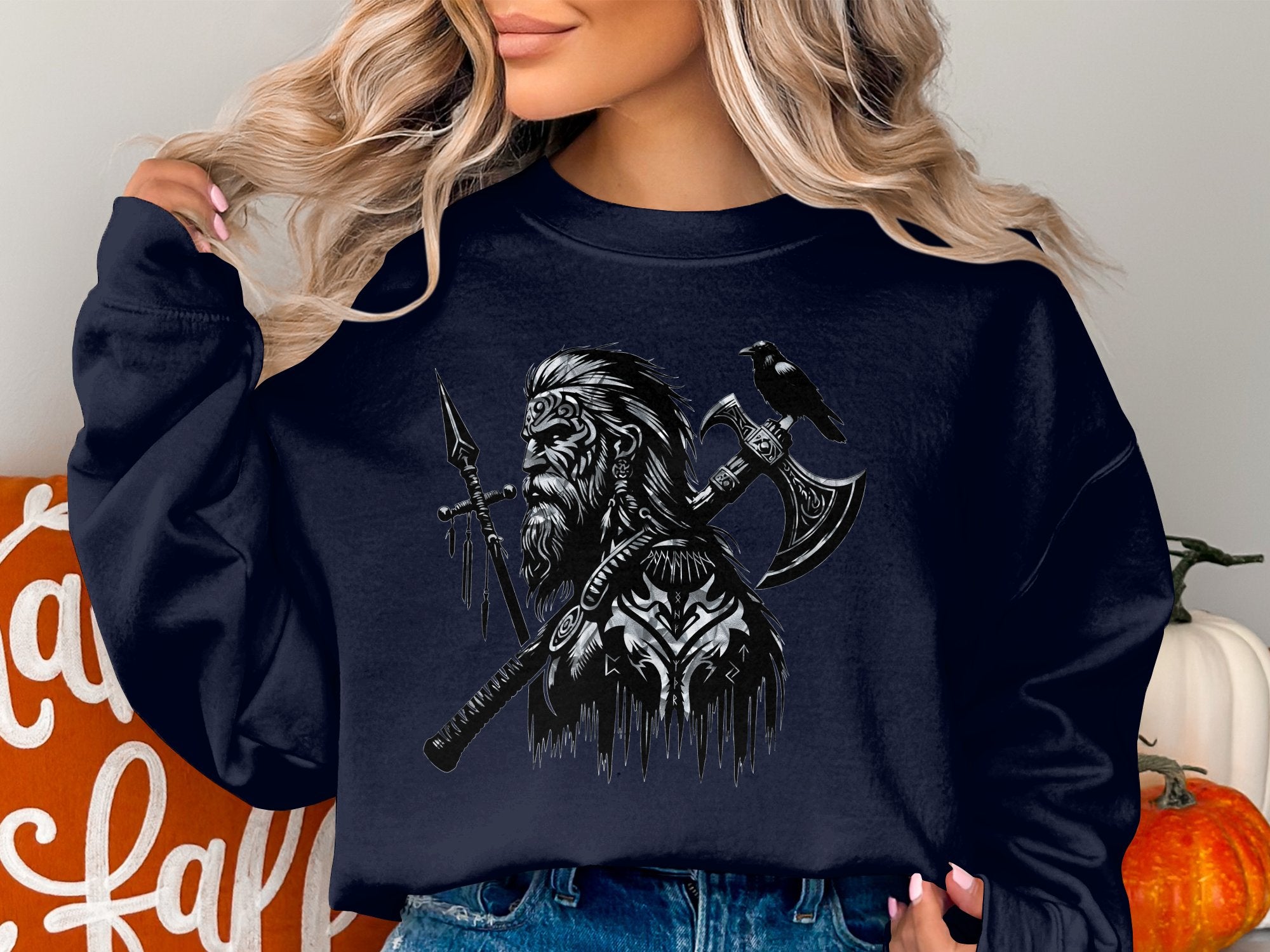 Viking Courage - Coloured Gildan Sweatshirt Norse Talisman Men Women Unisex Valhalla Tee