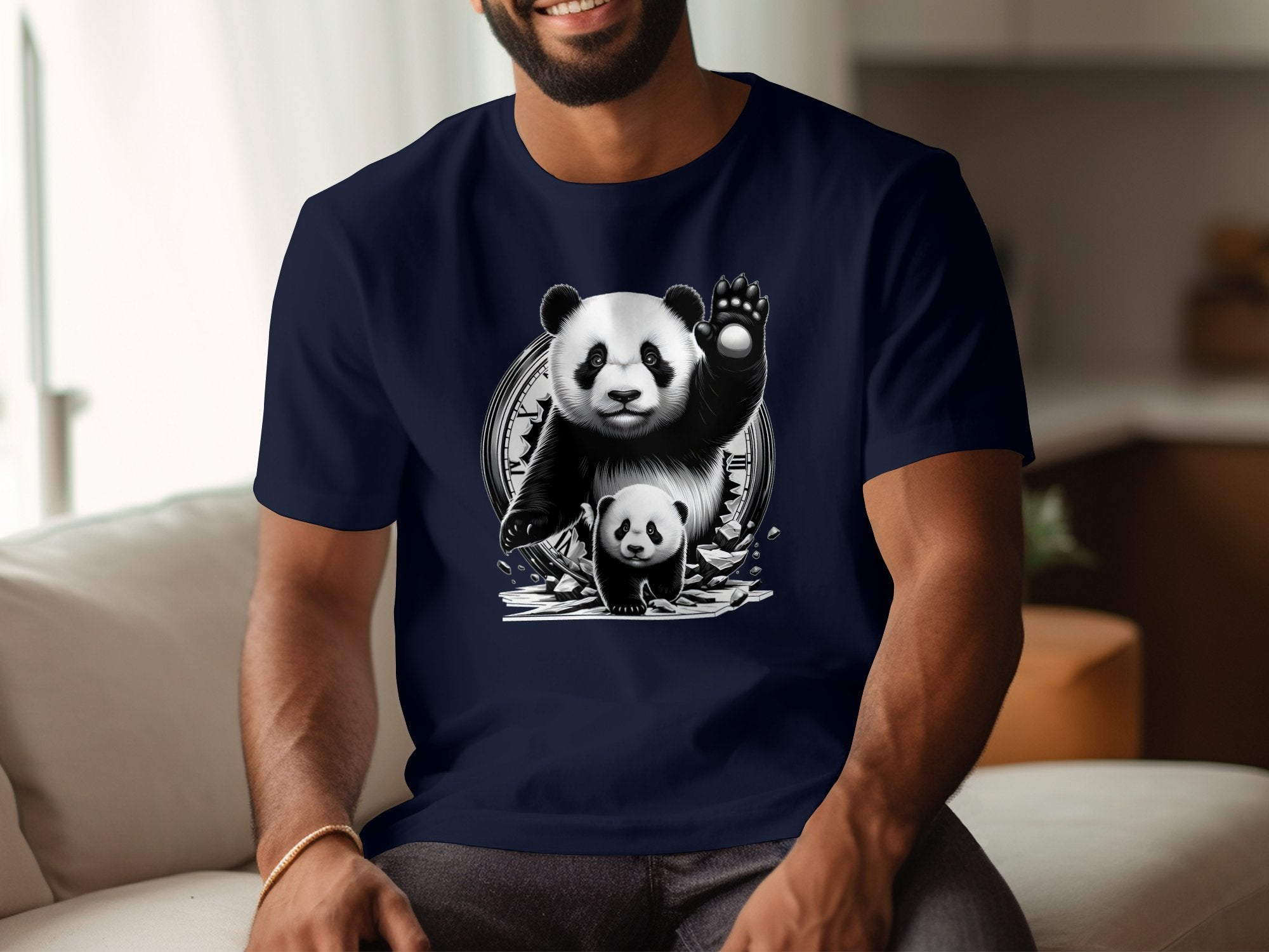 Panda - Coloured Gildan T-Shirt Realistic Animal Talisman Unisex Cute Tee Graphic Design