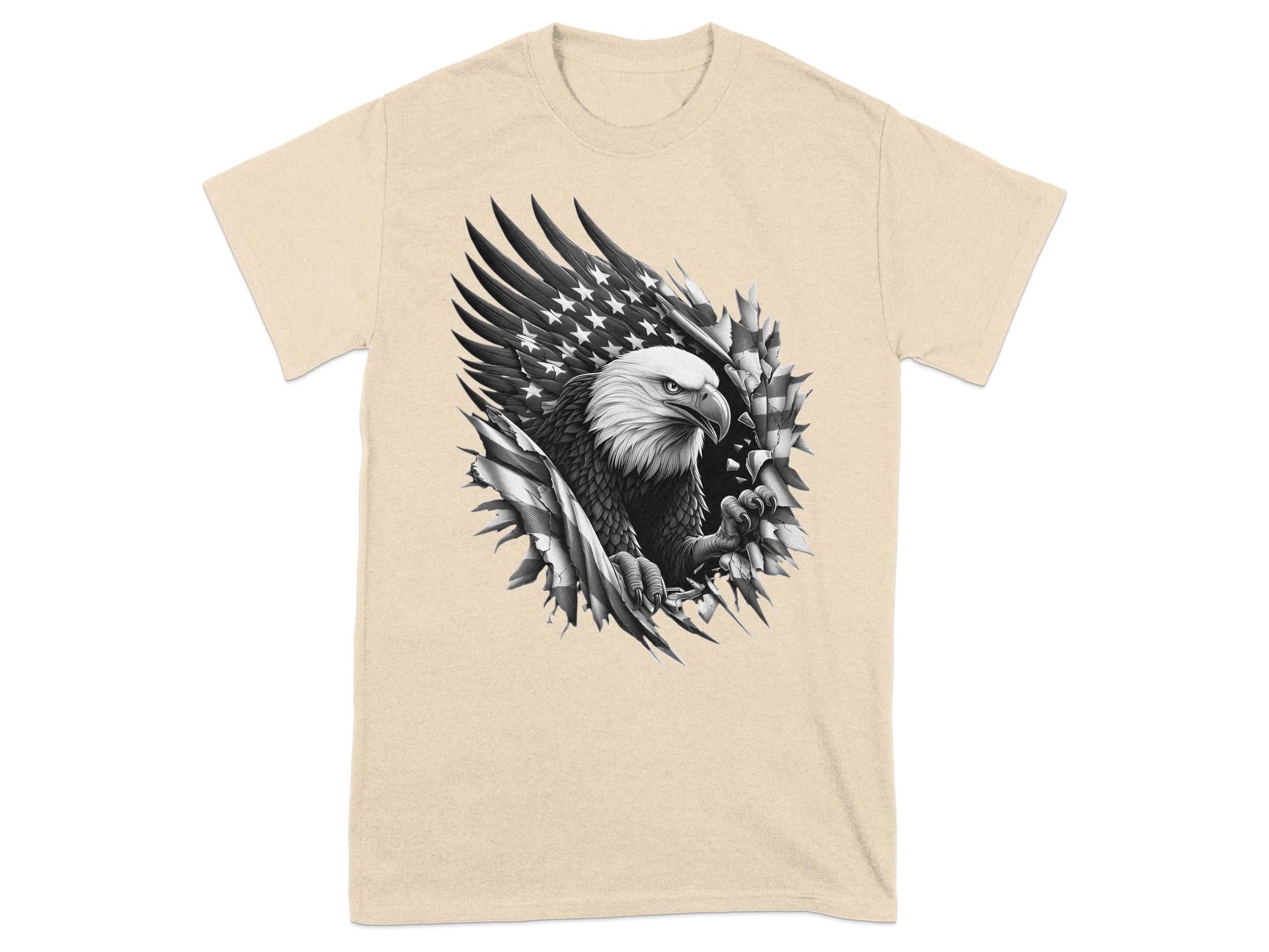 Eagle Patriot - Coloured Gildan T-Shirt Realistic Animal Talisman Unisex Tee Graphic Design