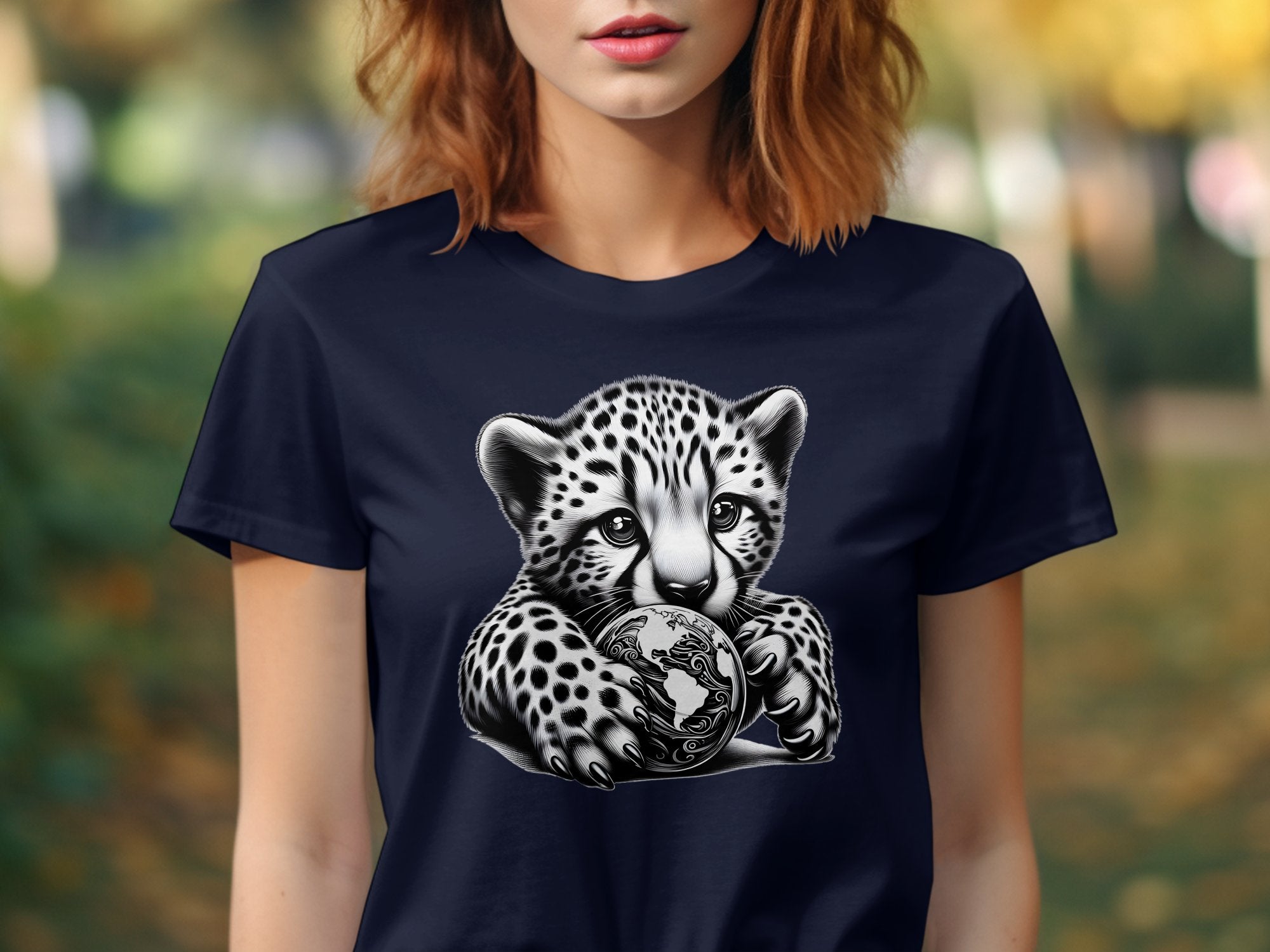 Cheetah World - Coloured Gildan T-Shirt Realistic Animal Talisman Unisex Cute Tee Graphic Design