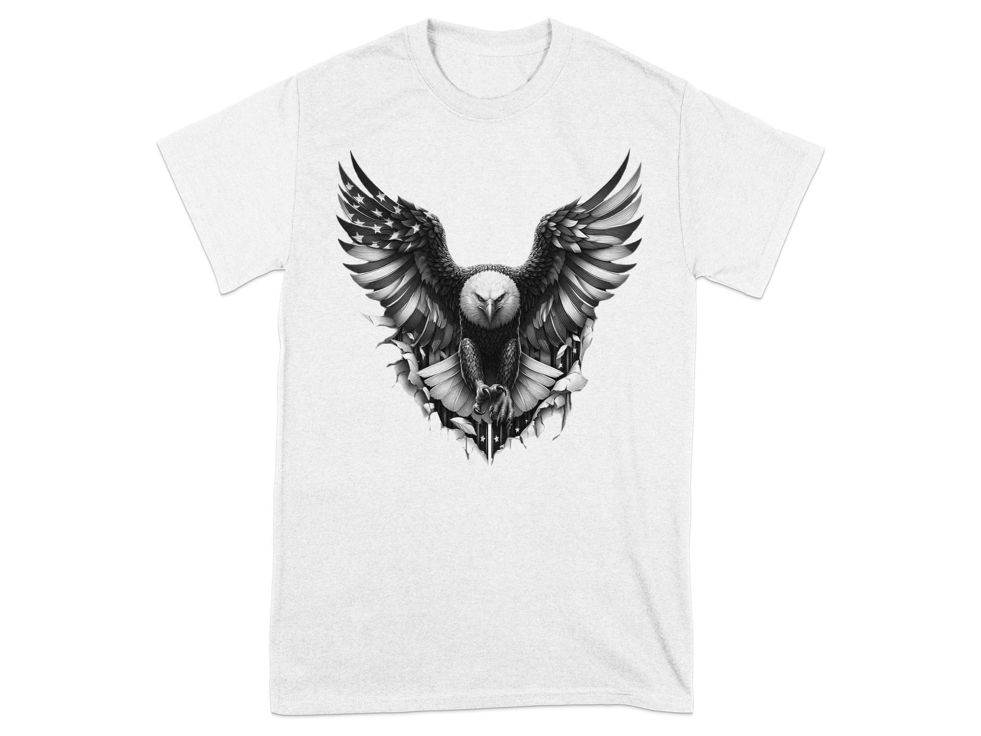 Eagle Patriot - Coloured Gildan T-Shirt Realistic Animal Talisman Unisex Tee Graphic Design