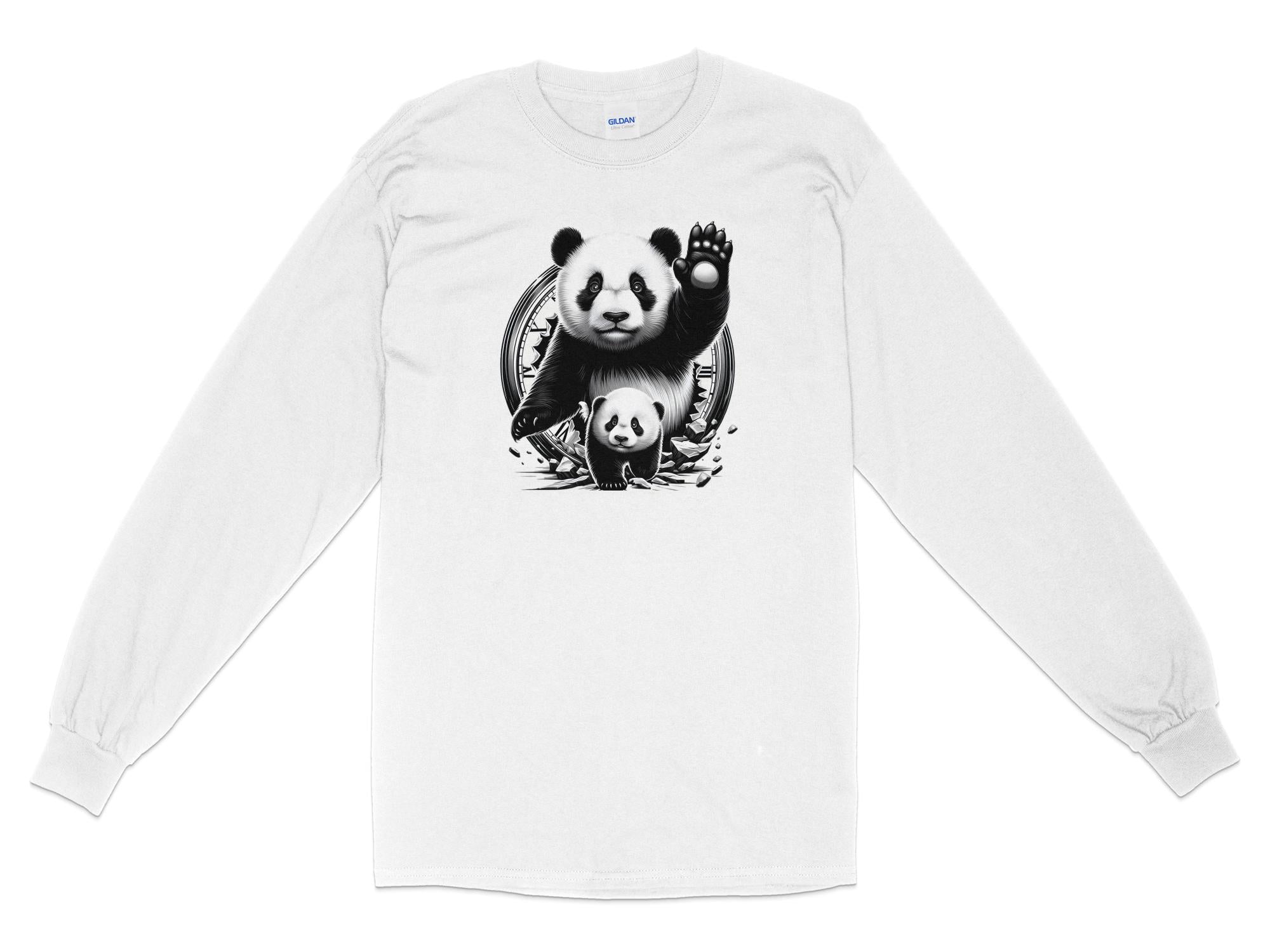 Panda - Coloured Gildan Long Sleeve Realistic Animal Talisman Unisex Cute Tee Graphic Design