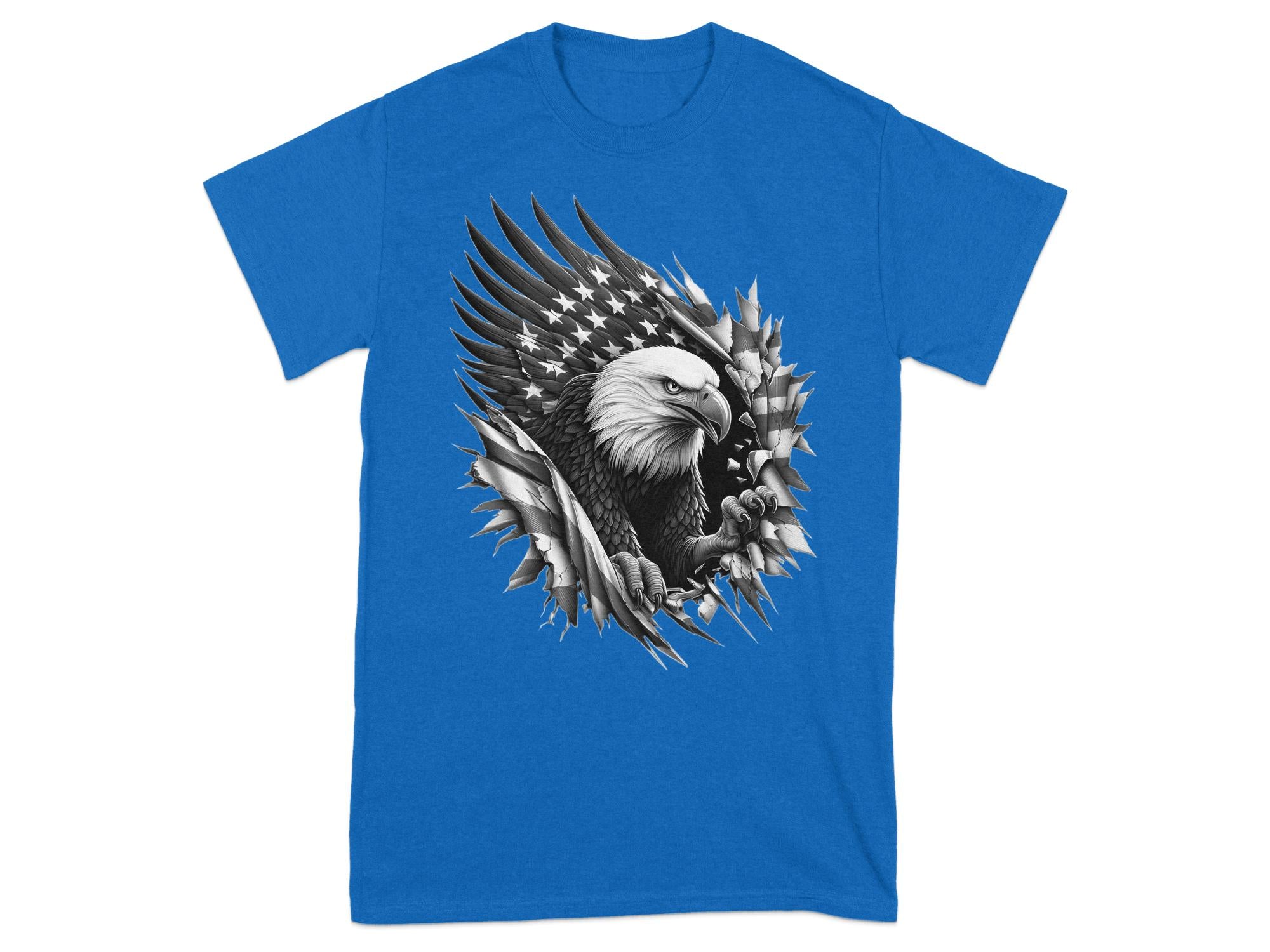 Eagle Patriot - Coloured Gildan T-Shirt Realistic Animal Talisman Unisex Tee Graphic Design