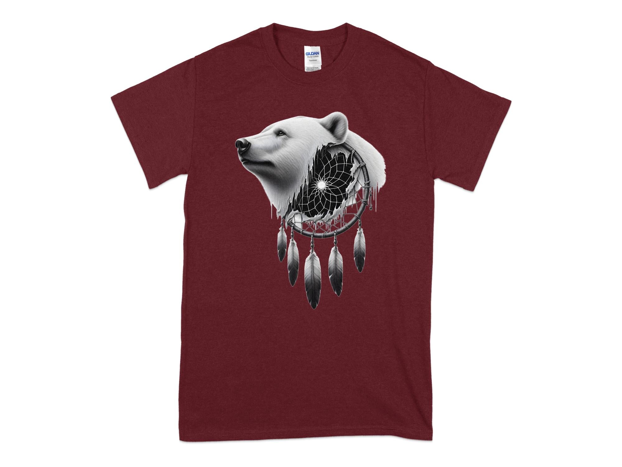 Dreamcatcher Bear - Coloured Gildan T-Shirt Realistic Native American Talisman Unisex Mythology Tee Graphic Design