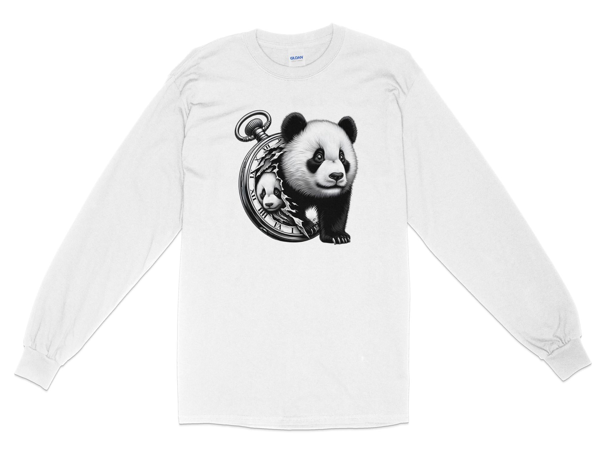 Panda - Coloured Gildan Long Sleeve Realistic Animal Talisman Unisex Cute Tee Graphic Design