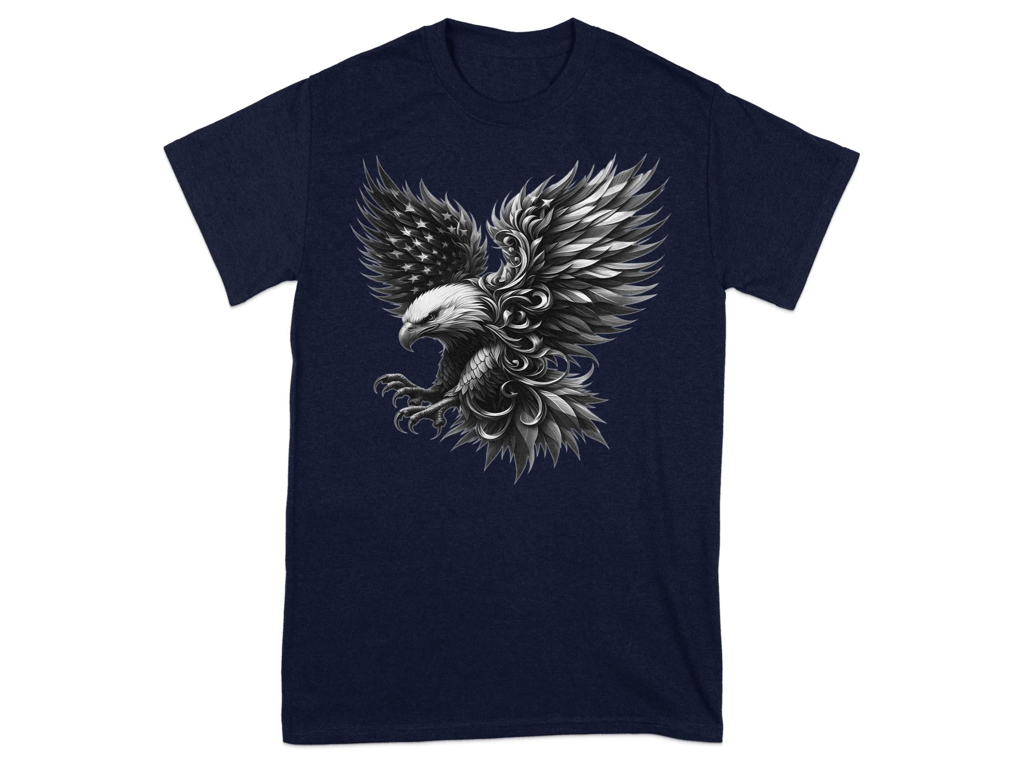 Eagle Patriot - Coloured Gildan T-Shirt Realistic Animal Talisman Unisex Tee Graphic Design