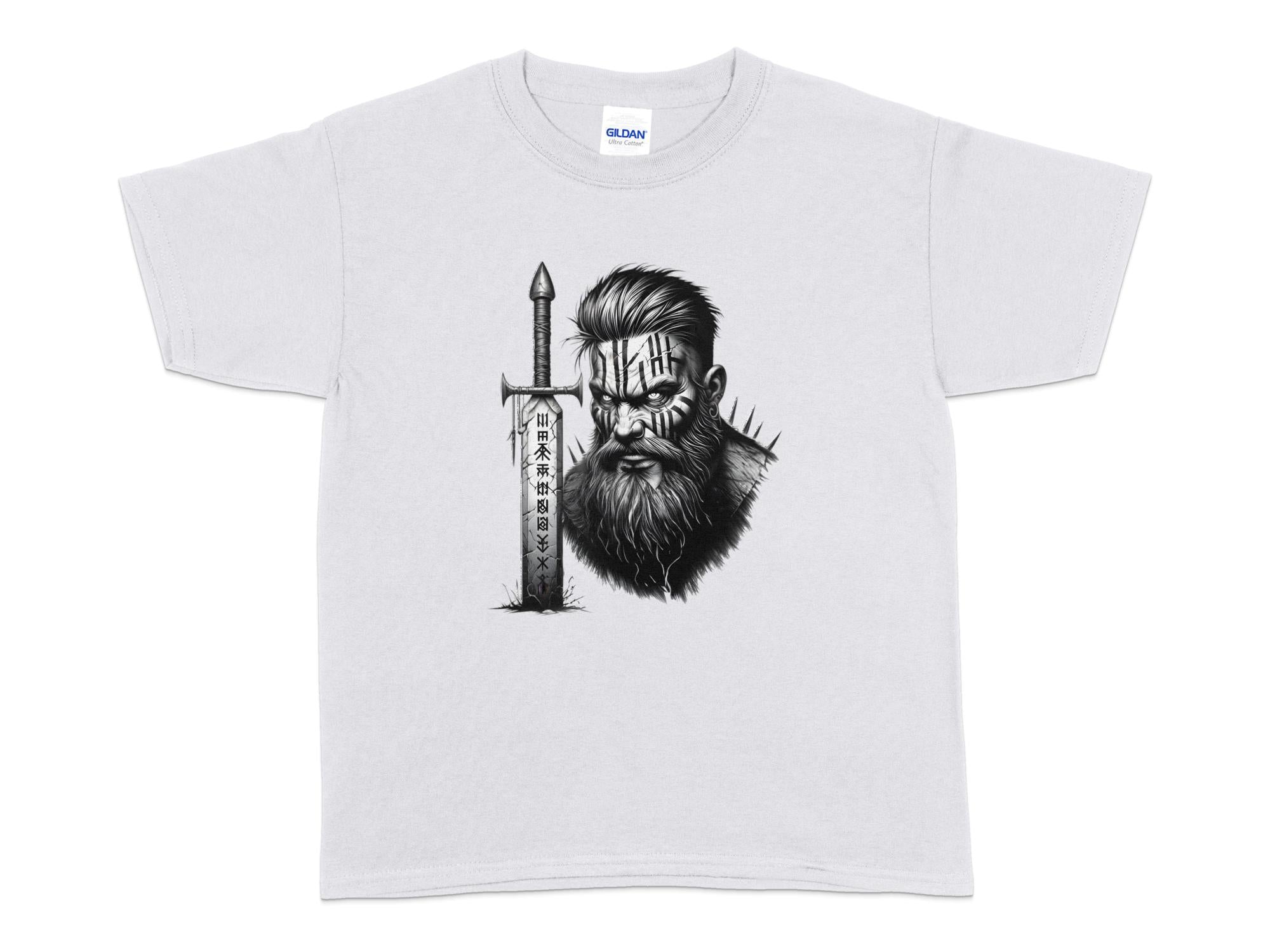 Viking Dauntless - Coloured Gildan Kids T-Shirt Realistic Norse Talisman Unisex Valhalla Tee Graphic Design