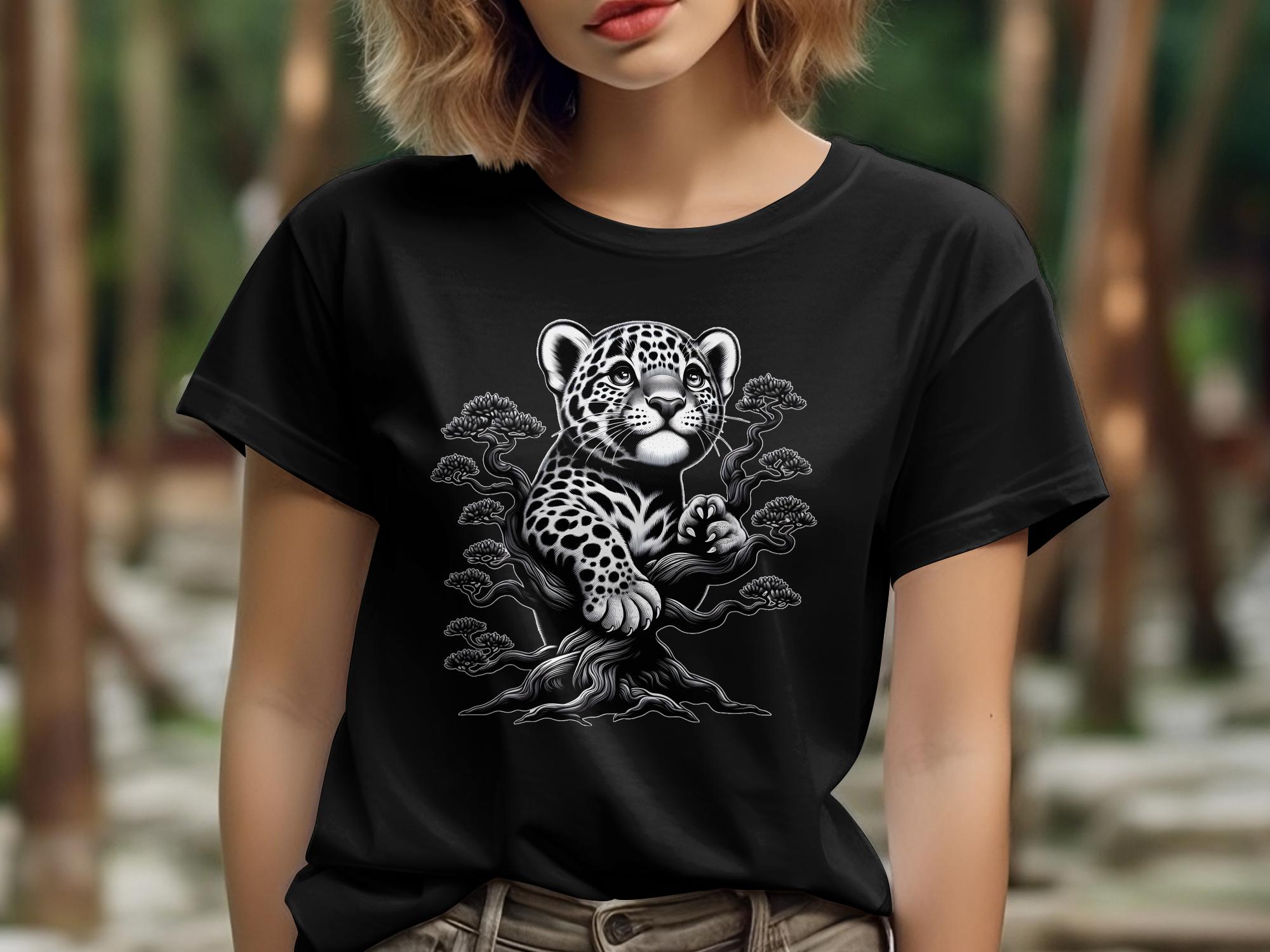 Leopard Bonsai - Coloured Gildan T-Shirt Realistic Animal Talisman Unisex Cute Tee Graphic Design