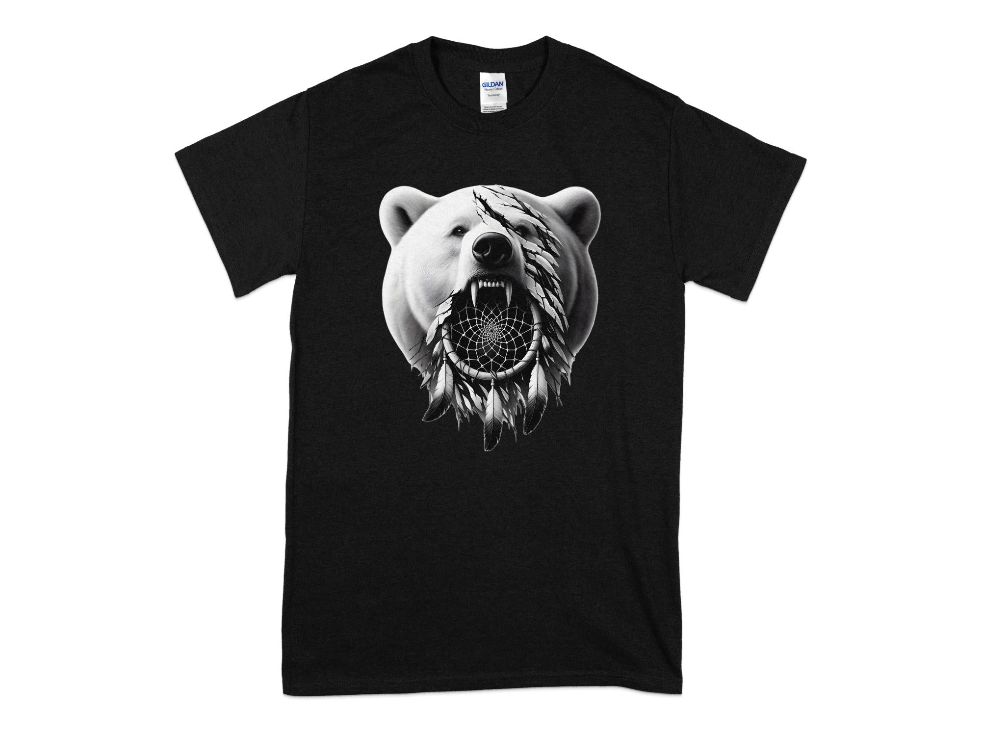 Dreamcatcher Bear - Coloured Gildan T-Shirt Realistic Native American Talisman Unisex Mythology Tee Graphic Design