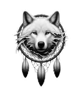 Dreamcatcher Wolf - Digital Art | PNG, JPEG & SVG | Instant Download for Apparel, Décor and Wall Art