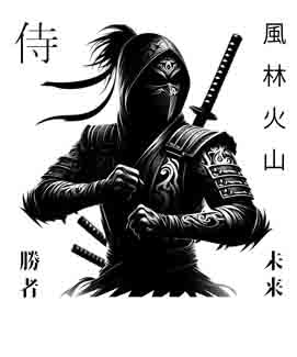 Samurai Ninja - Digital Art | PNG, JPEG & SVG | Instant Download for Apparel, Décor and Wall Art