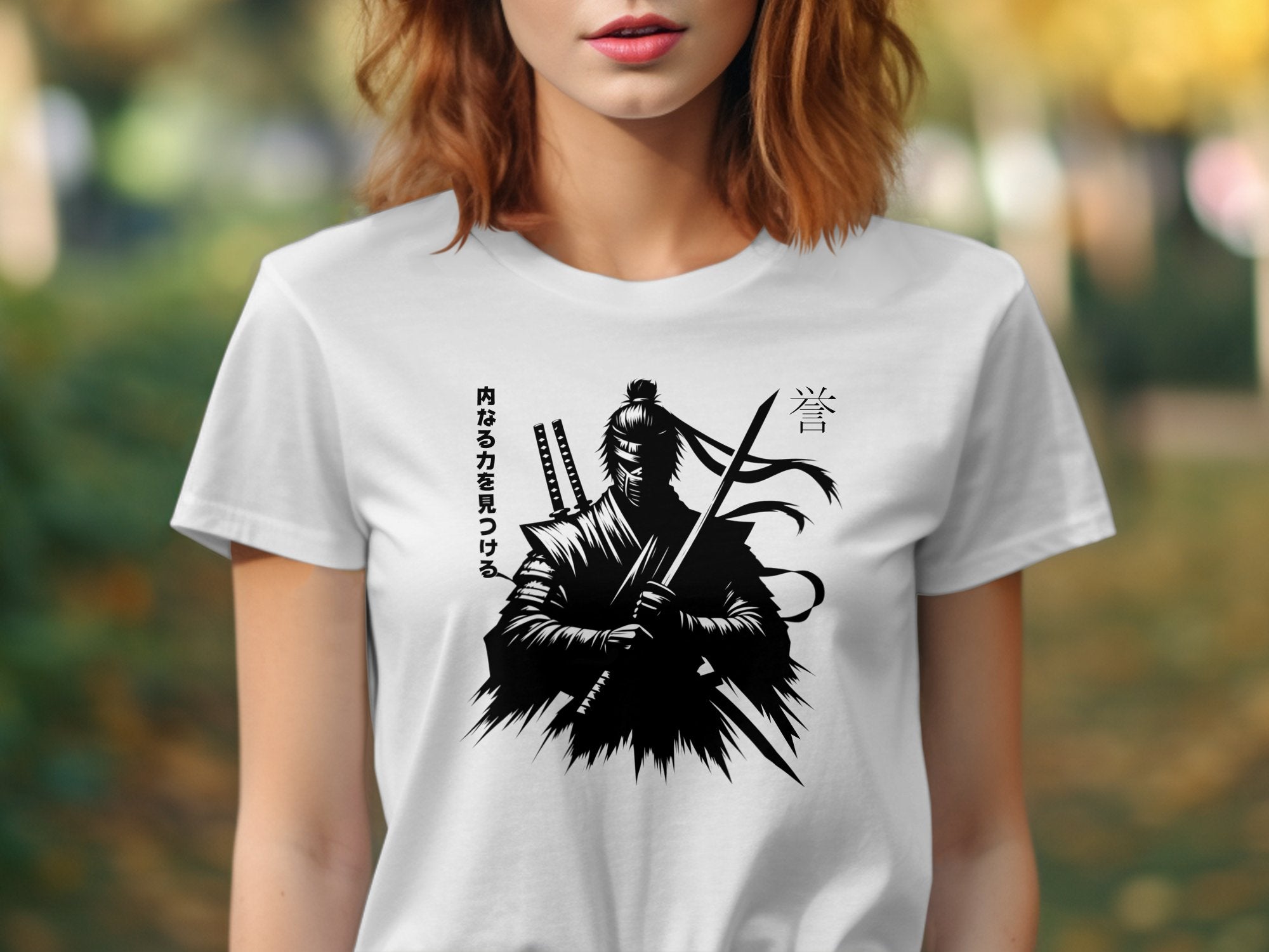 Samurai Ninja - Coloured Gildan T-Shirt Japanese Talisman Unisex Cultural Symbolic Graphic Design