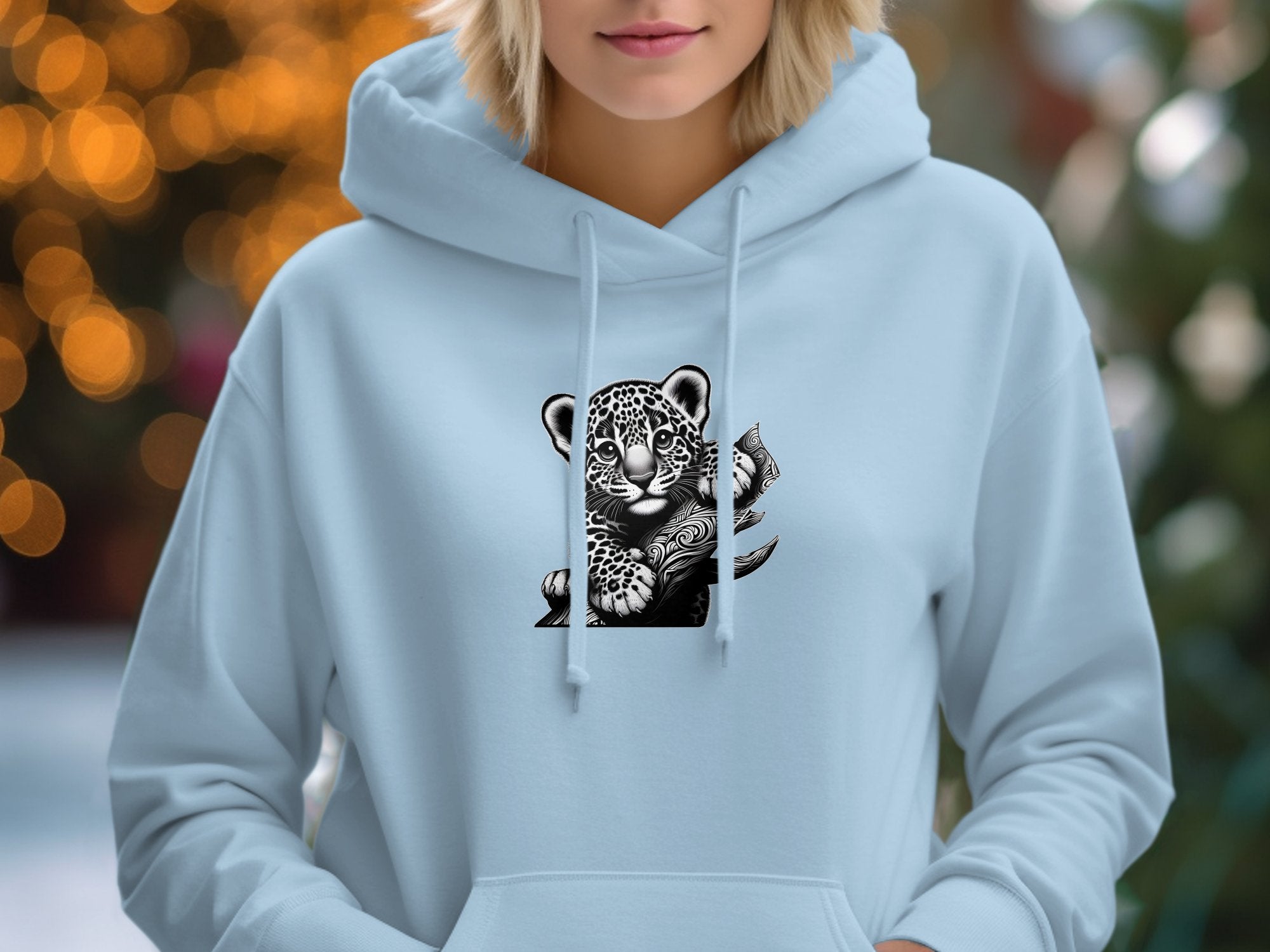 Leopard Bonsai - Coloured Gildan Hoodie Realistic Animal Talisman Unisex Cute Tee Graphic Design