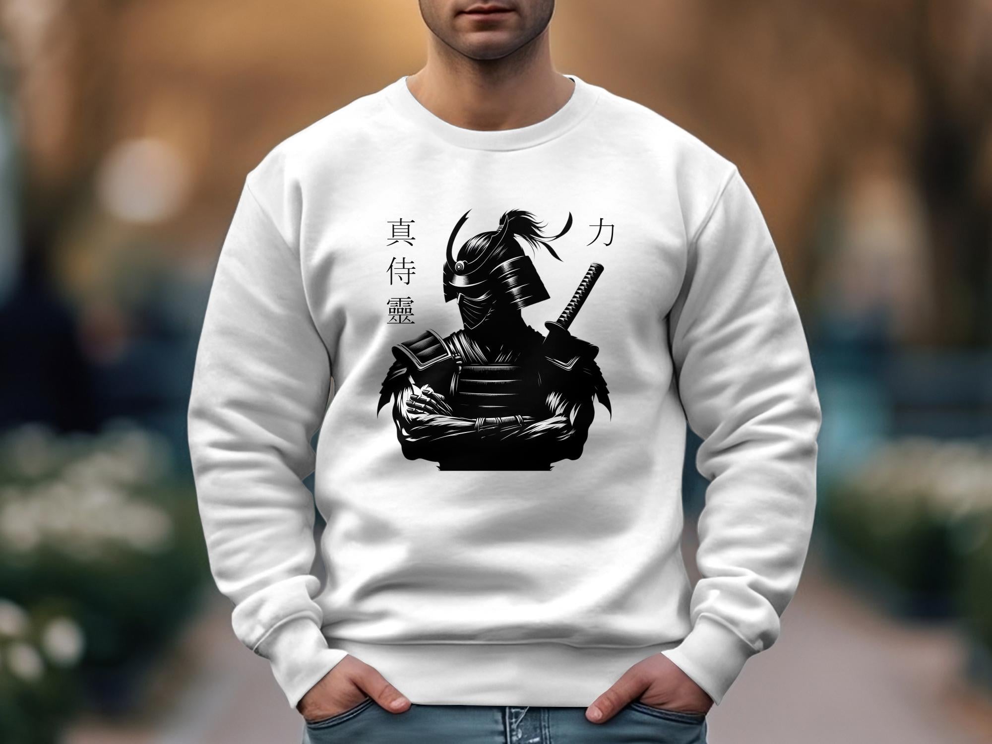 Samurai Ninja - Coloured Gildan Sweatshirt Japanese Talisman Unisex Cultural Symbolic Graphic Design