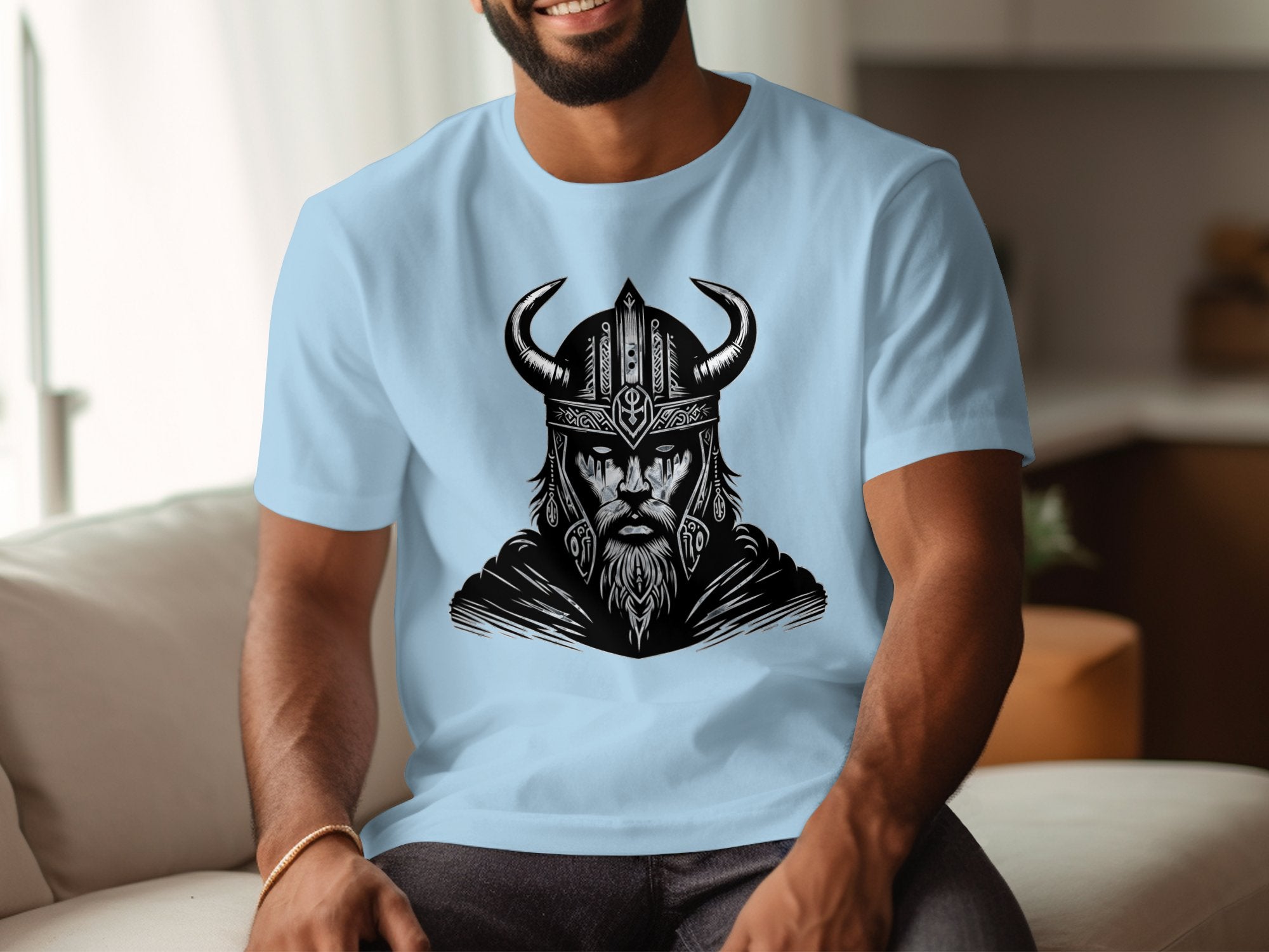 Viking Iron Will - Coloured Gildan T Shirt Realistic Norse Talisman Men Women Unisex Valhalla Tee Graphic Design