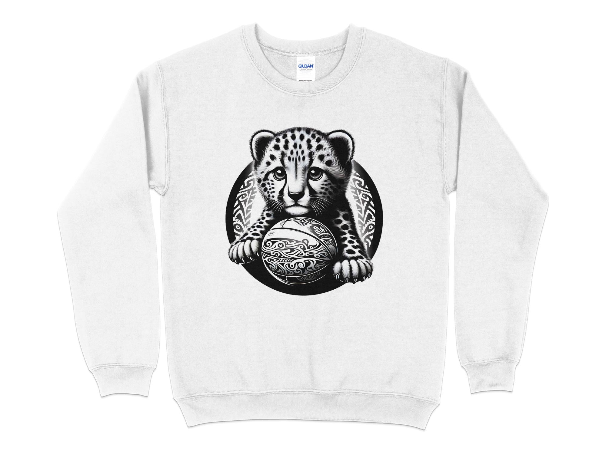 Cheetah World - Coloured Gildan Sweatshirt Realistic Animal Talisman Unisex Cute Tee Graphic Design