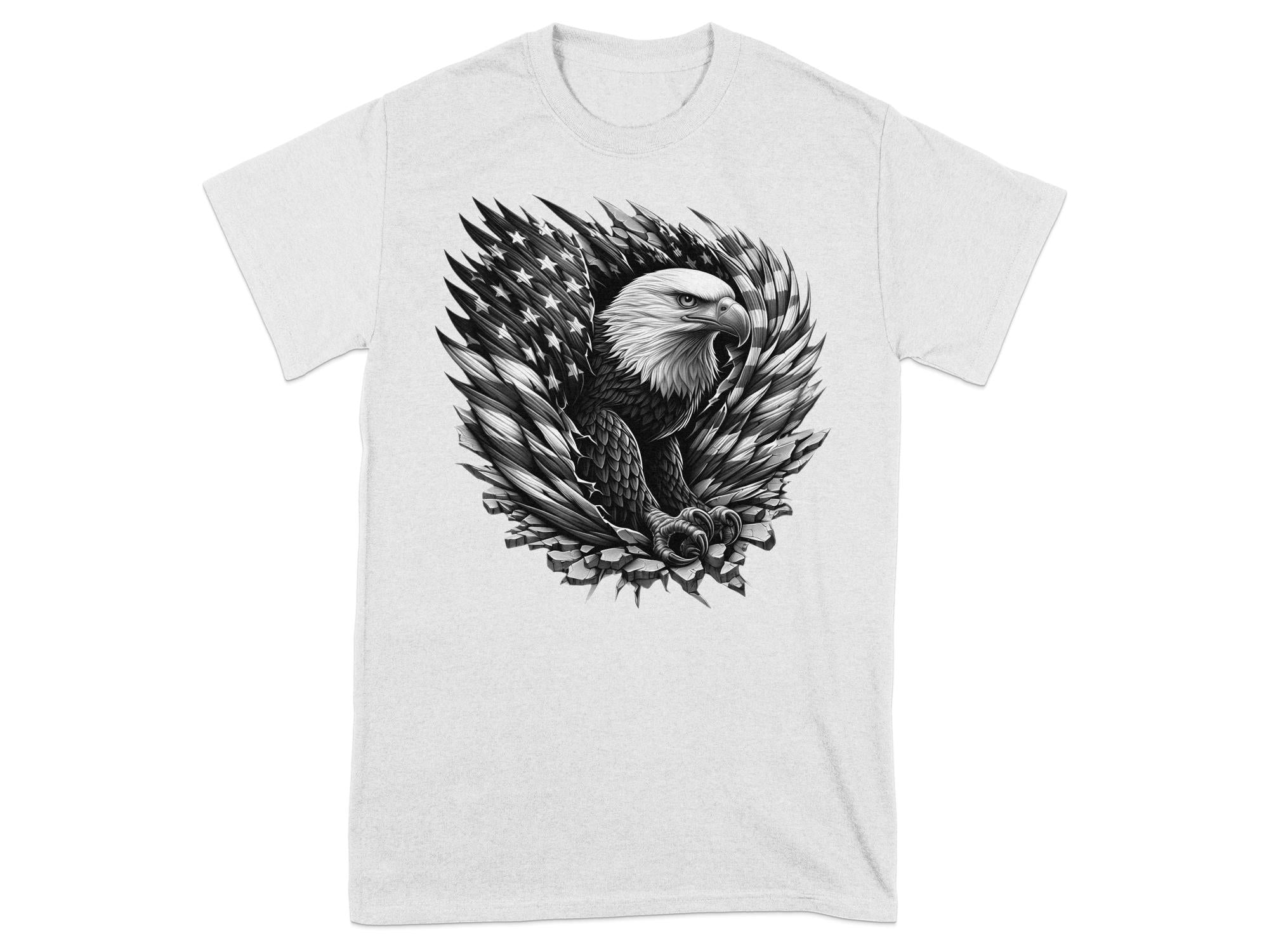 Eagle Patriot - Coloured Gildan T-Shirt Realistic Animal Talisman Unisex Tee Graphic Design