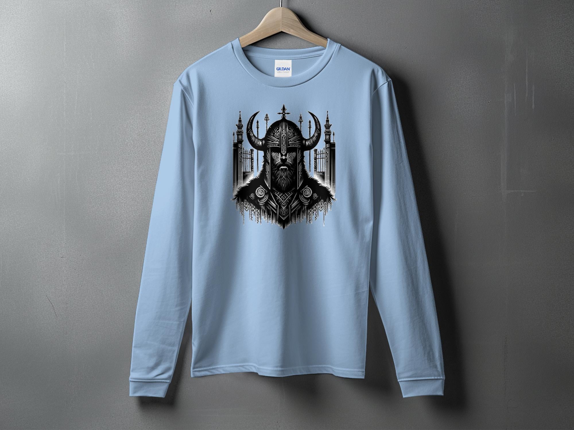 Viking Resolve - Coloured Gildan Long Sleeve Realistic Norse Talisman Men Women Unisex Valhalla Tee Graphic Design