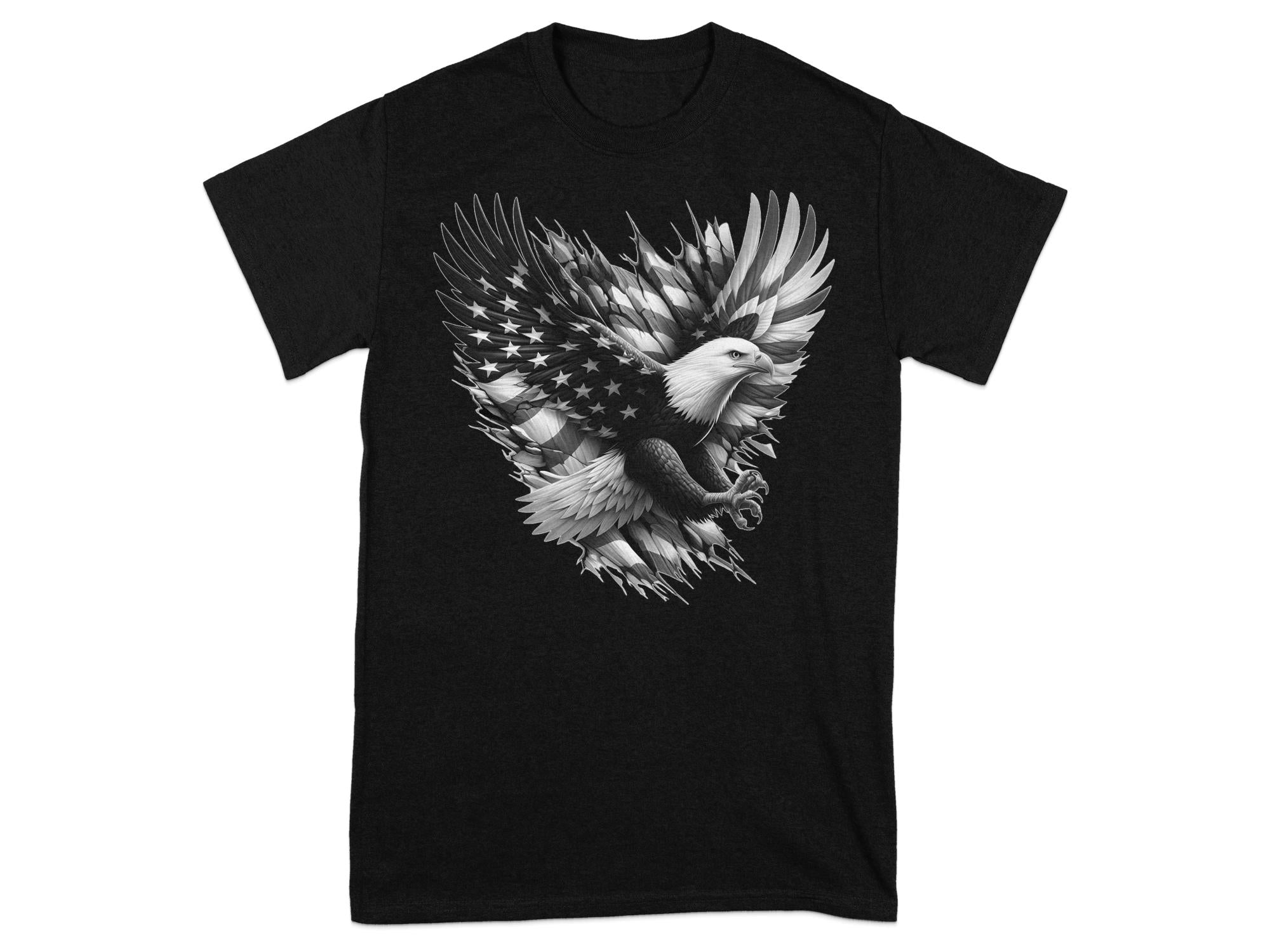 Eagle Patriot - Coloured Gildan T-Shirt Realistic Animal Talisman Unisex Tee Graphic Design