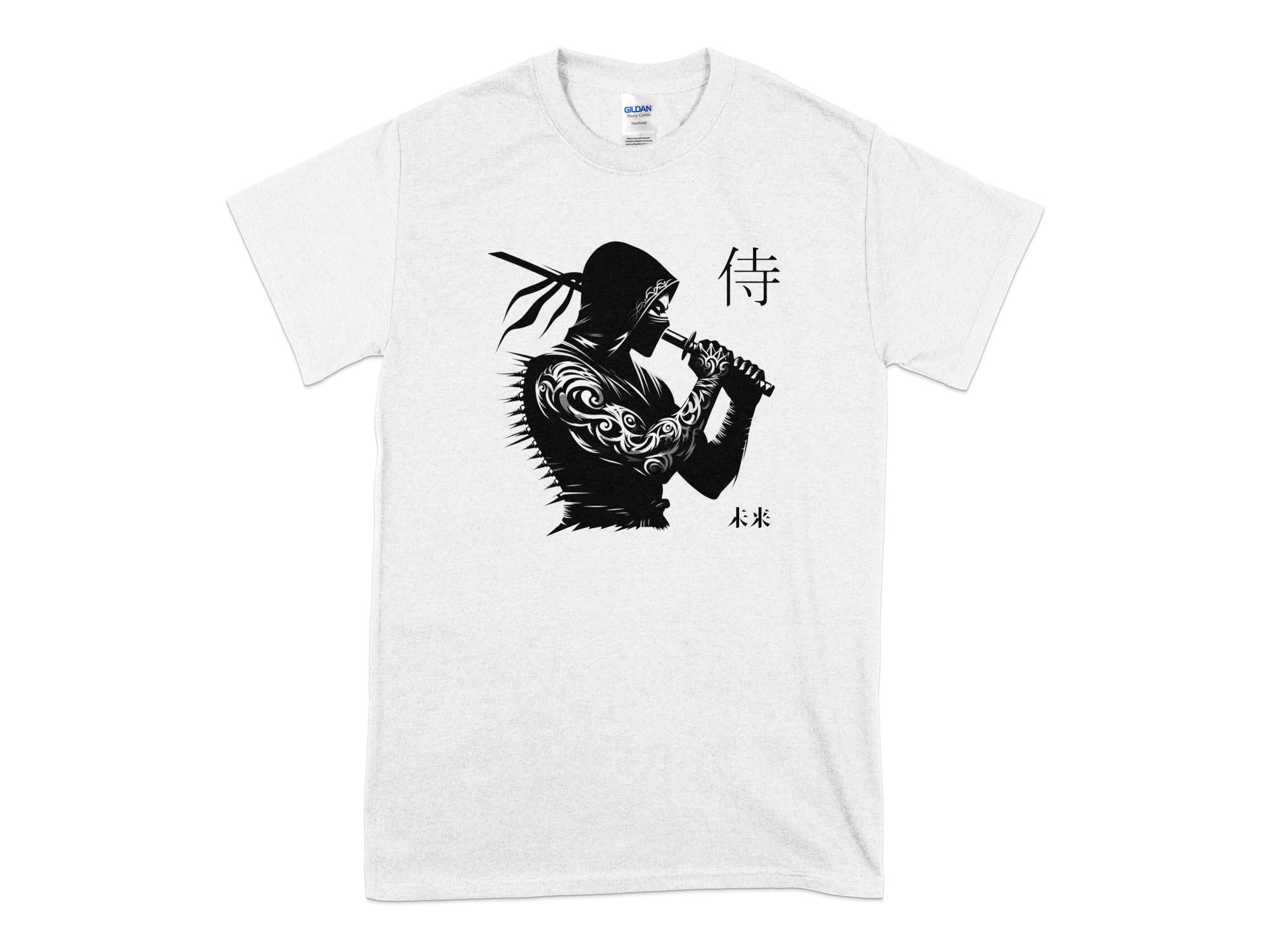 Samurai Ninja - Coloured Gildan T-Shirt Japanese Talisman Unisex Cultural Symbolic Graphic Design