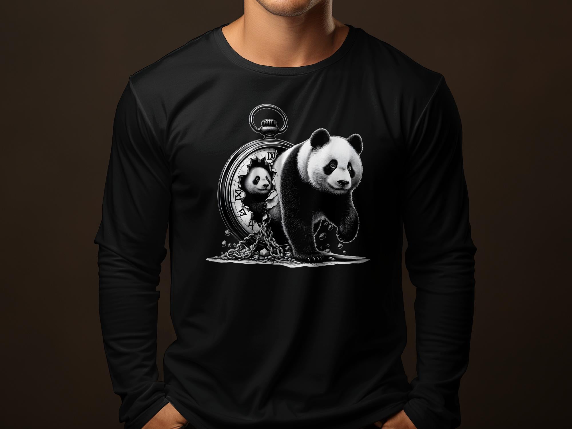 Panda - Coloured Gildan Long Sleeve Realistic Animal Talisman Unisex Cute Tee Graphic Design