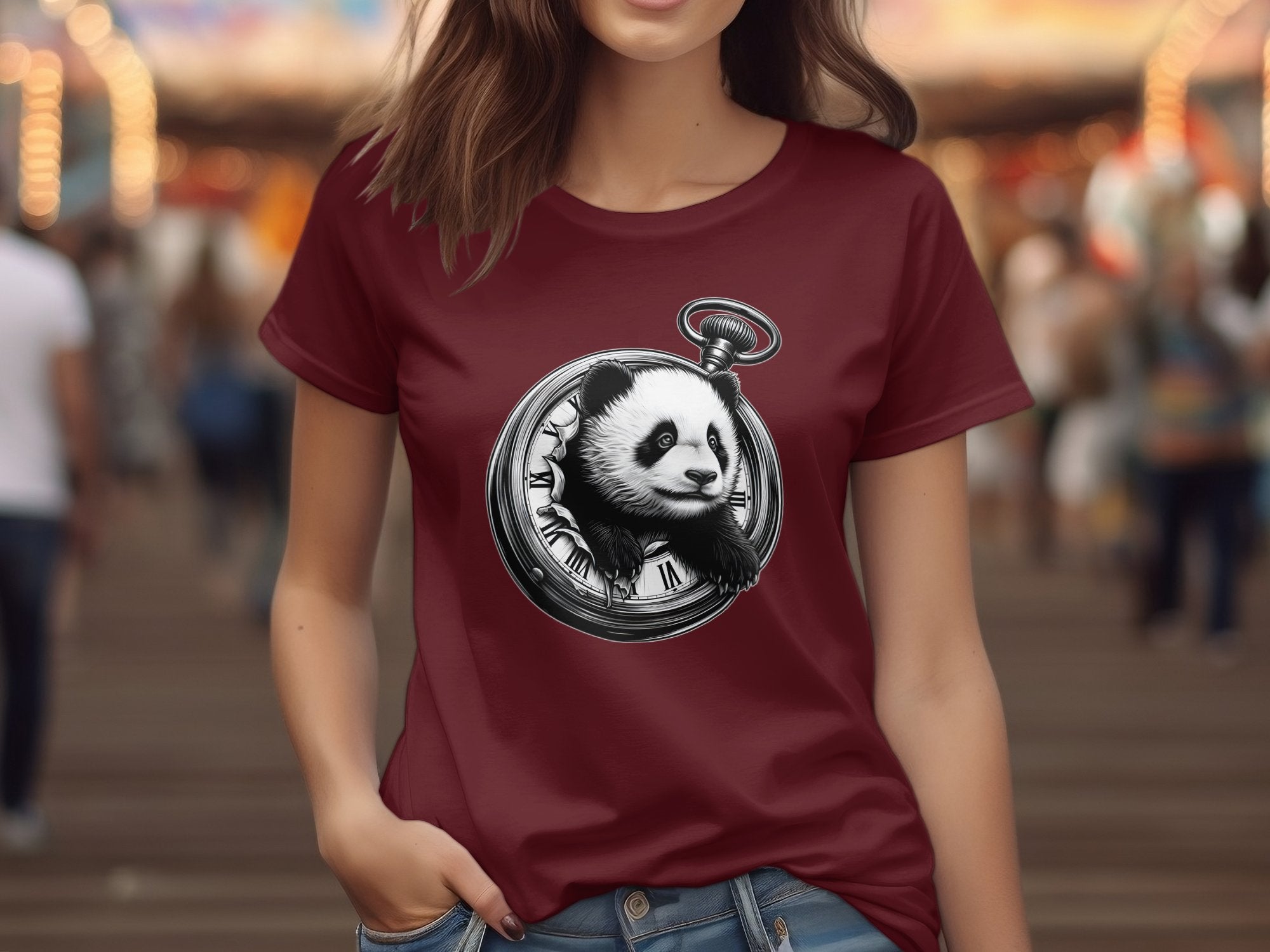 Panda - Coloured Gildan T-Shirt Realistic Animal Talisman Unisex Cute Tee Graphic Design