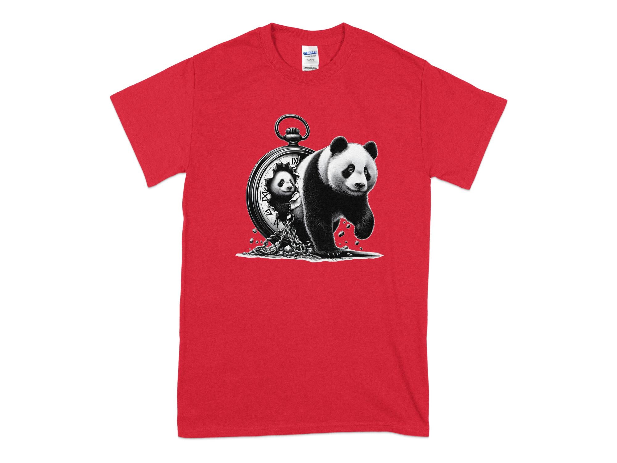 Panda - Coloured Gildan T-Shirt Realistic Animal Talisman Unisex Cute Tee Graphic Design