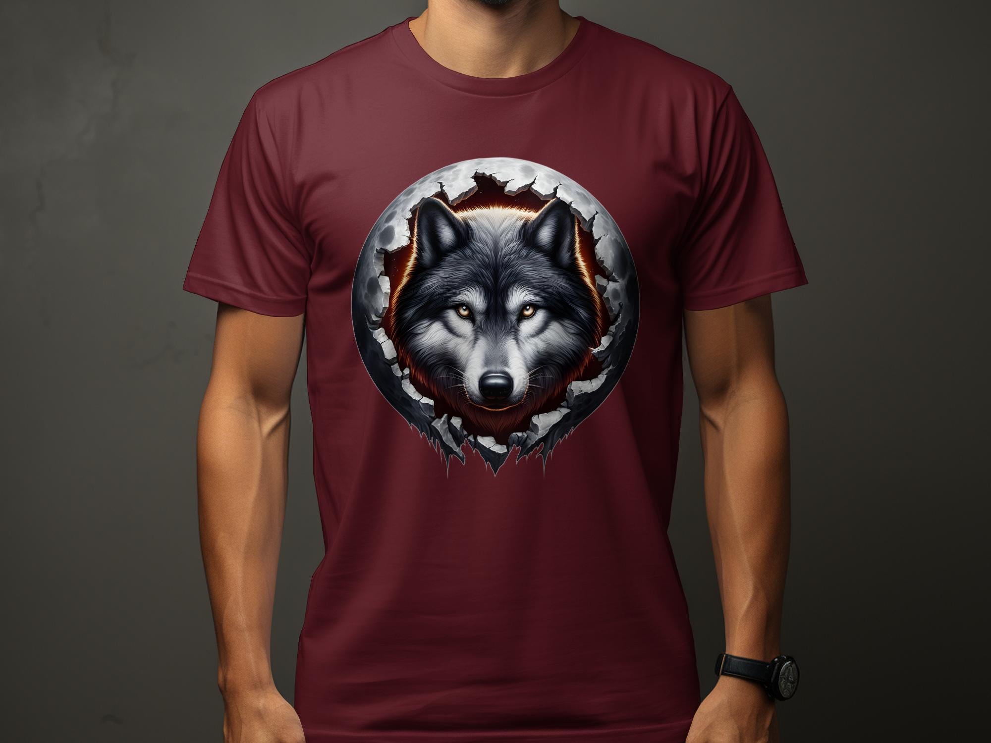 Moon Wolf - T-Shirt Realistic Full Colour Animal Talisman Unisex Mythology Tee Gildan Graphic Design