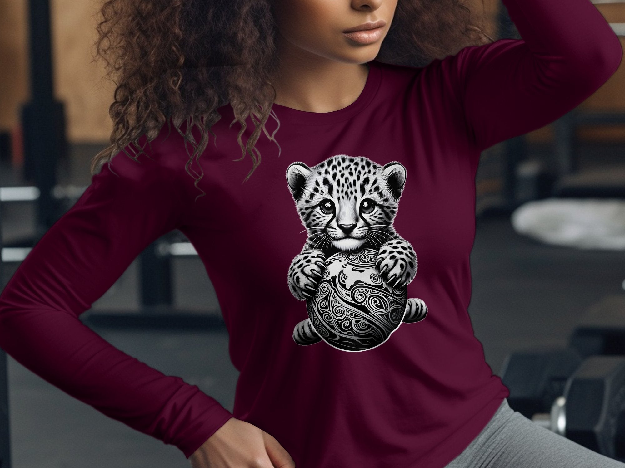 Cheetah World - Coloured Gildan Long Sleeve Realistic Animal Talisman Unisex Cute Tee Graphic Design