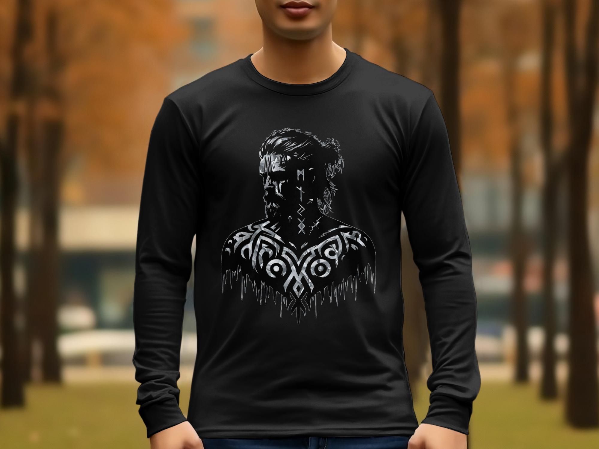 Viking Reflection - Coloured Gildan Long Sleeve  Norse Talisman Men Women Unisex Valhalla Tee