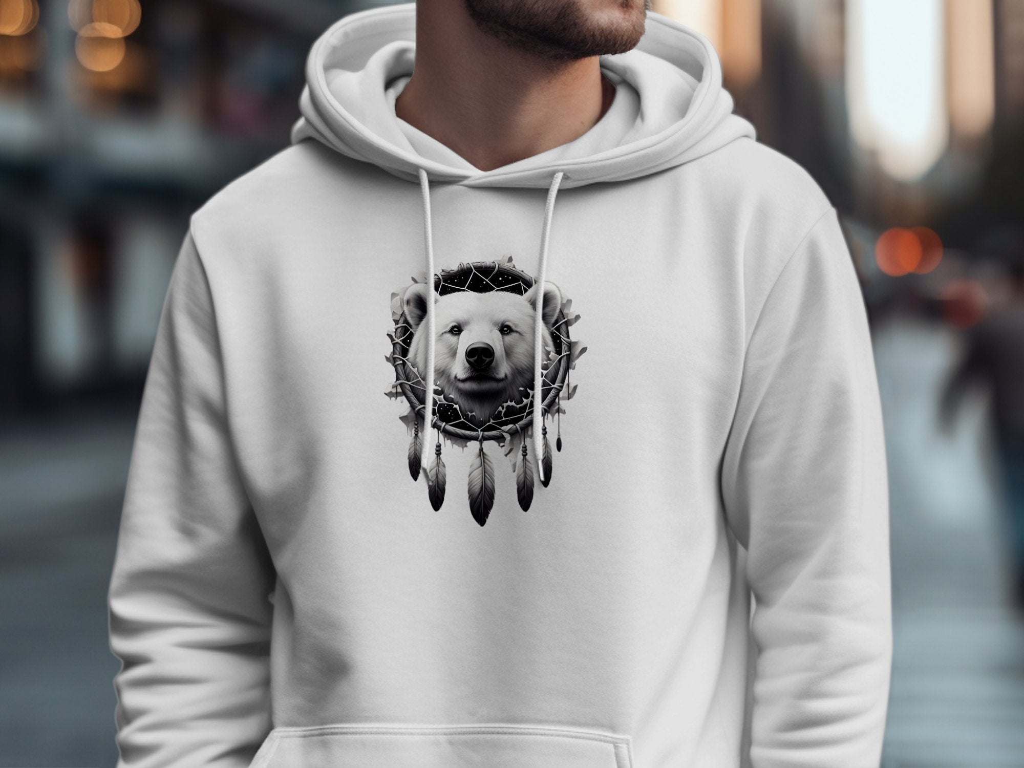 Dreamcatcher Bear - Coloured Gildan Hoodie Realistic Native American Talisman Unisex Mythology Tee Graphic Design