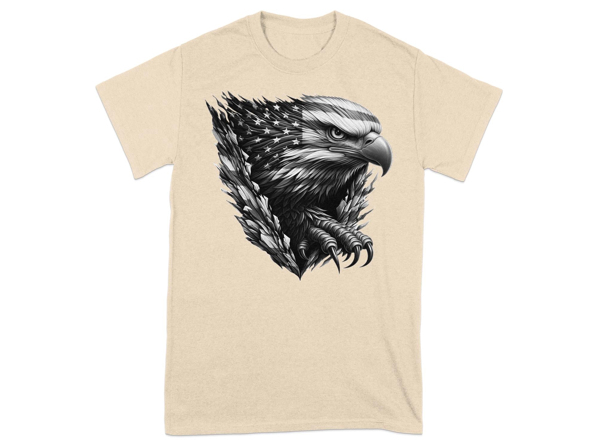 Eagle Patriot - Coloured Gildan T-Shirt Realistic Animal Talisman Unisex Tee Graphic Design