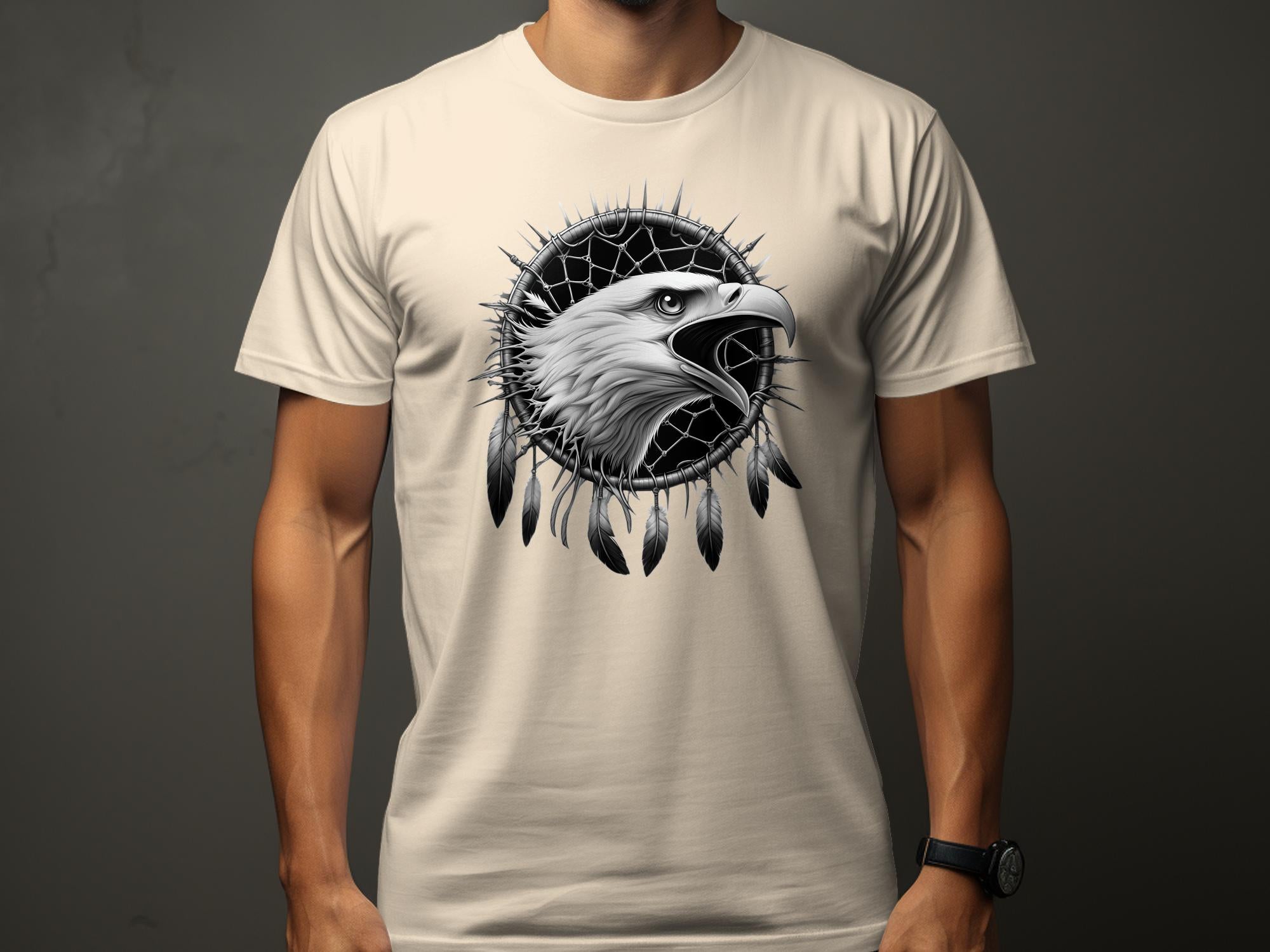 Dreamcatcher Eagle - Coloured Gildan T-Shirt Realistic Native American Talisman Unisex Mythology Tee Graphic Design