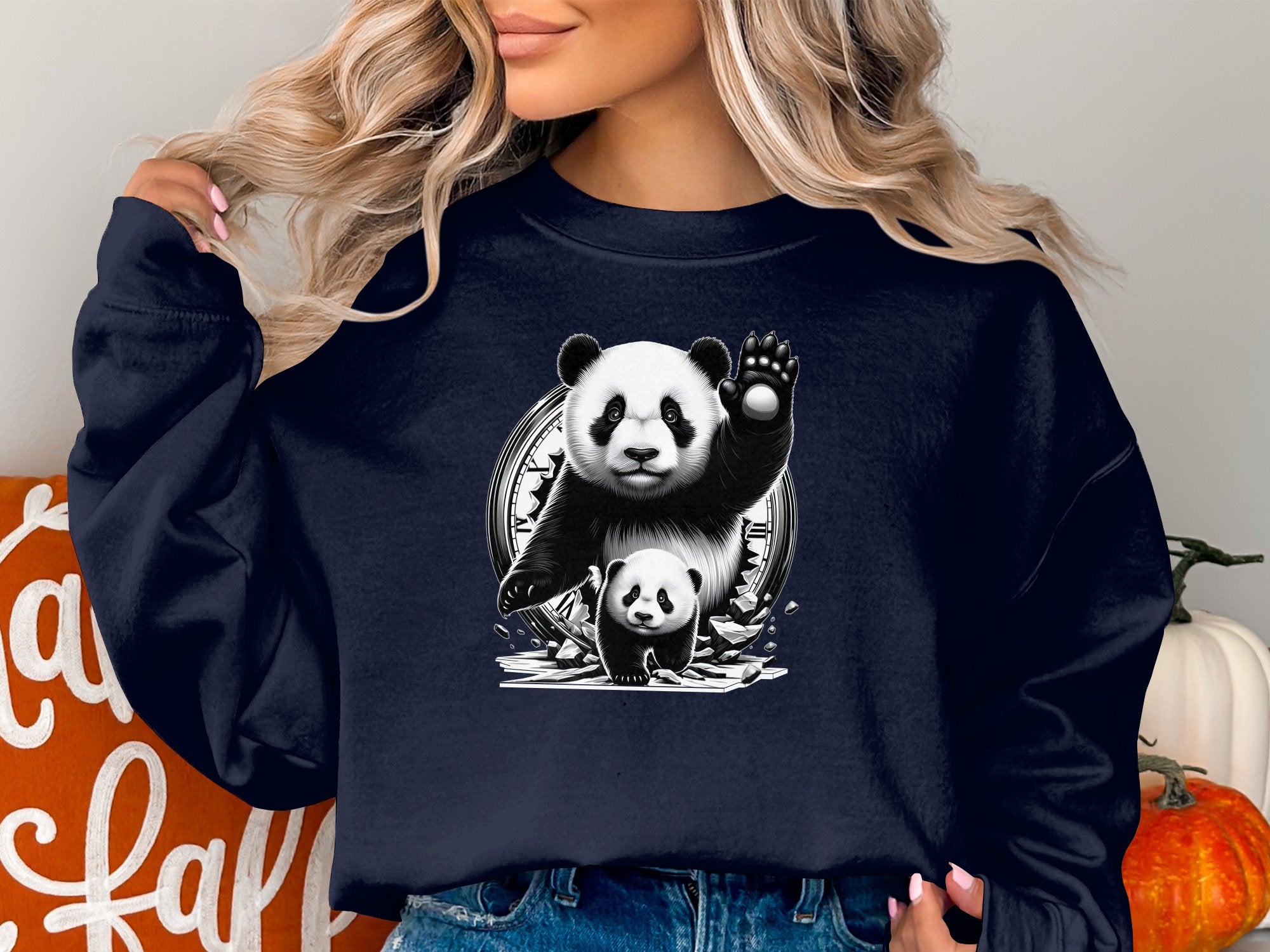 Panda - Coloured Gildan Sweatshirt Realistic Animal Talisman Unisex Cute Tee Graphic Design