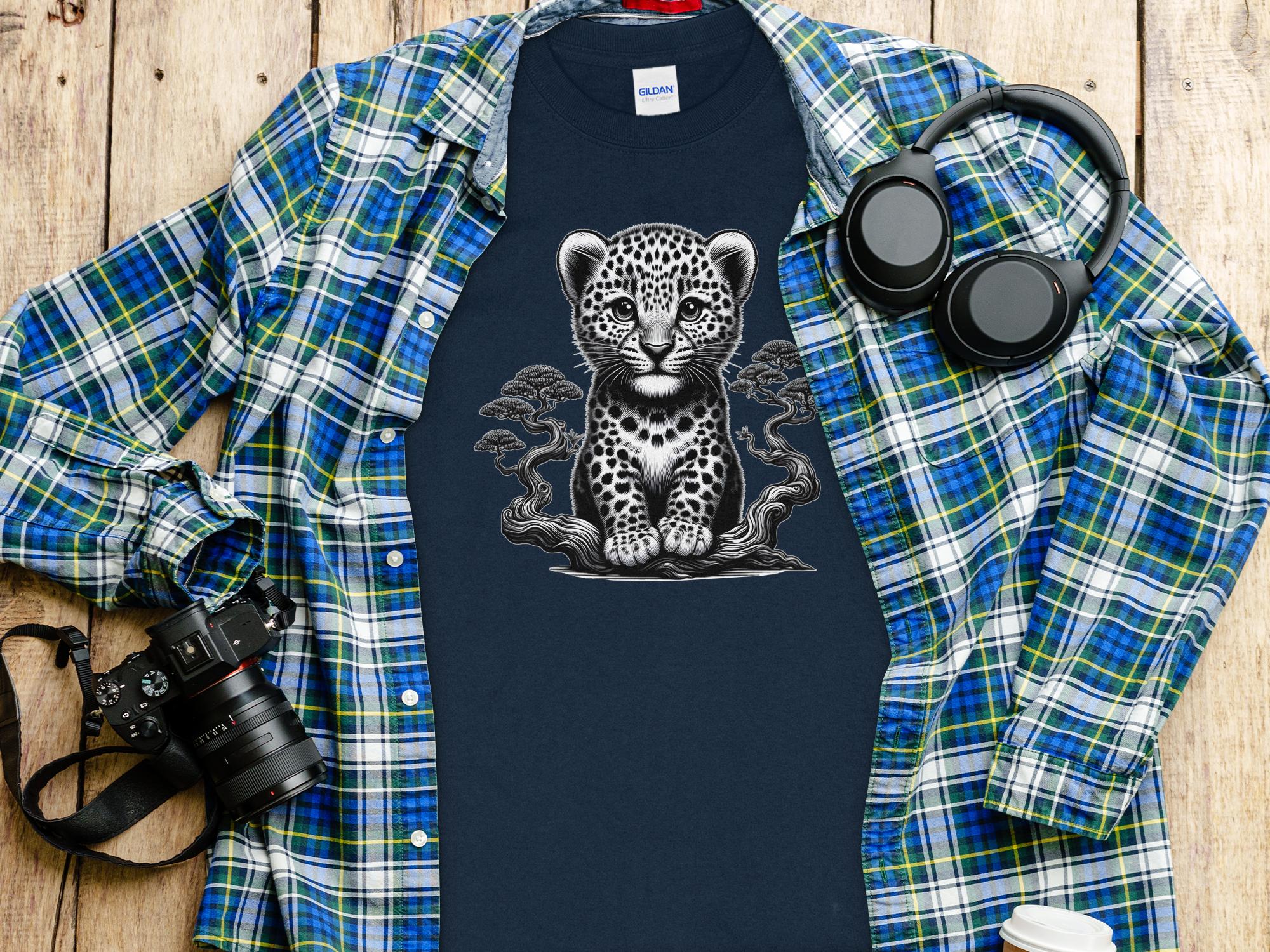 Leopard Bonsai - Coloured Gildan Long Sleeve Realistic Animal Talisman Unisex Cute Tee Graphic Design