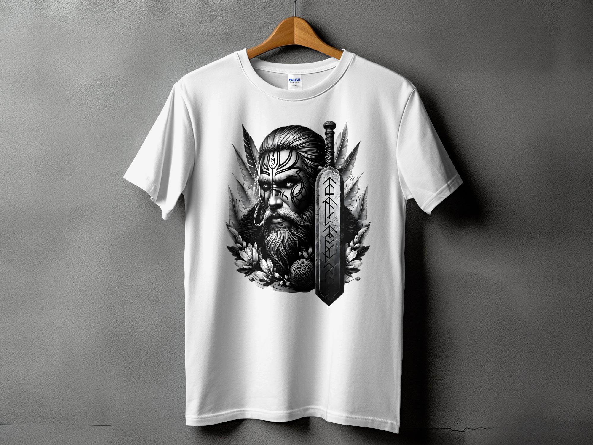 Viking Valiant - Coloured Gildan T Shirt Realistic Norse Talisman Men Women Unisex Valhalla Tee Graphic Design